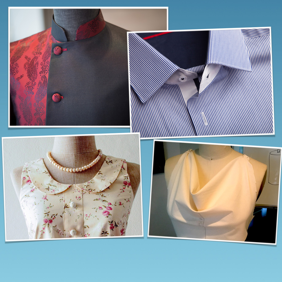 Mandarin collar. Convertible collar. Peter Pan collar.