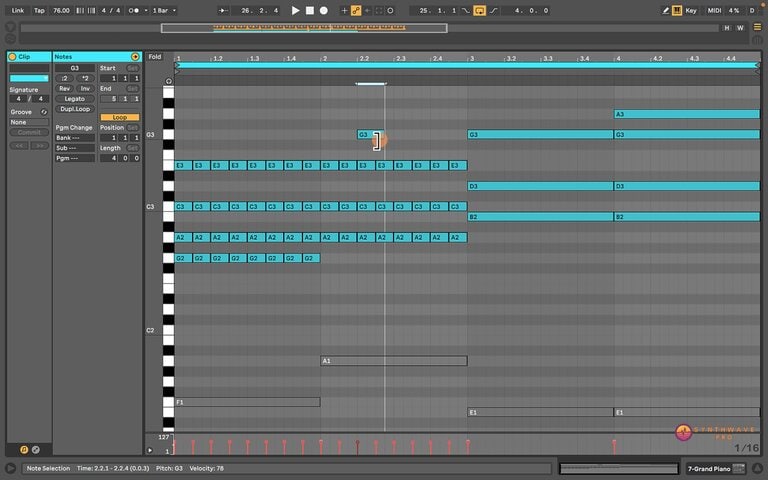 Dreamy synthwave chords