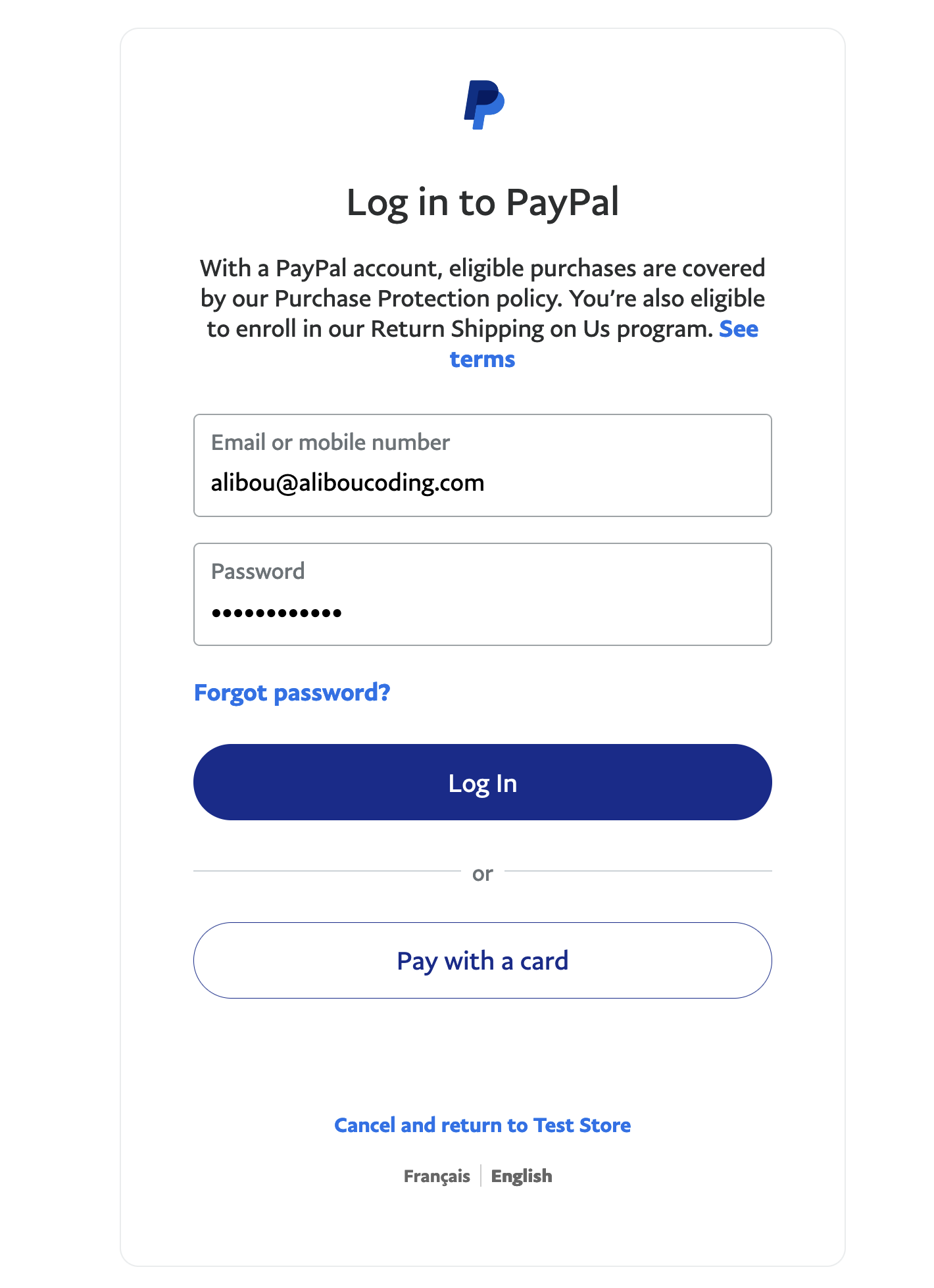 Spring boot store paypal