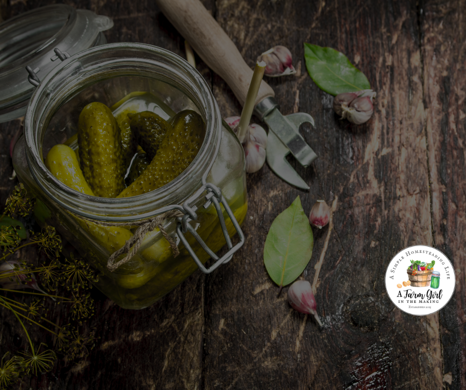 Cover page of the school with a photo of home canned pickles. 