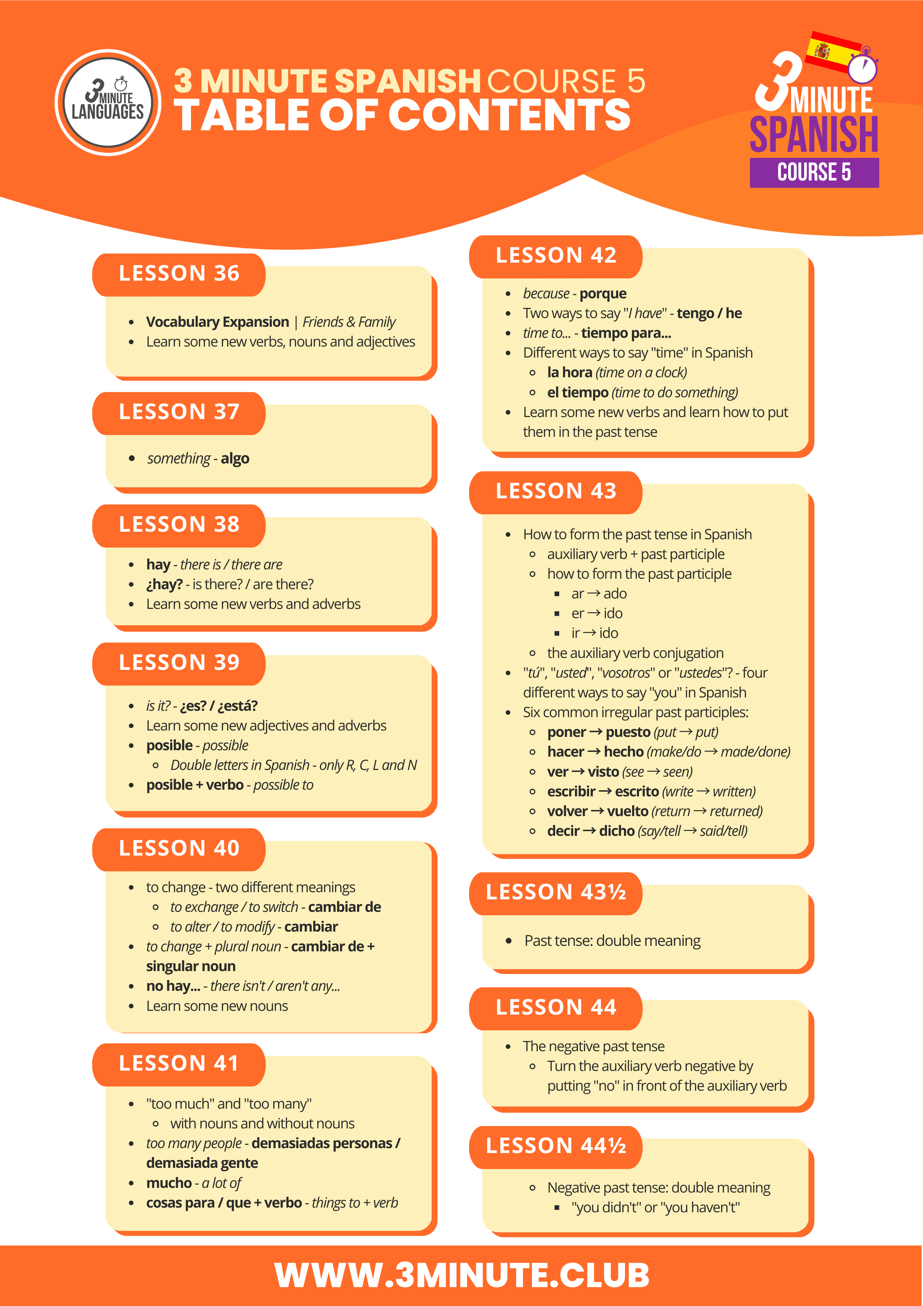 3 Minute Spanish - Course 5