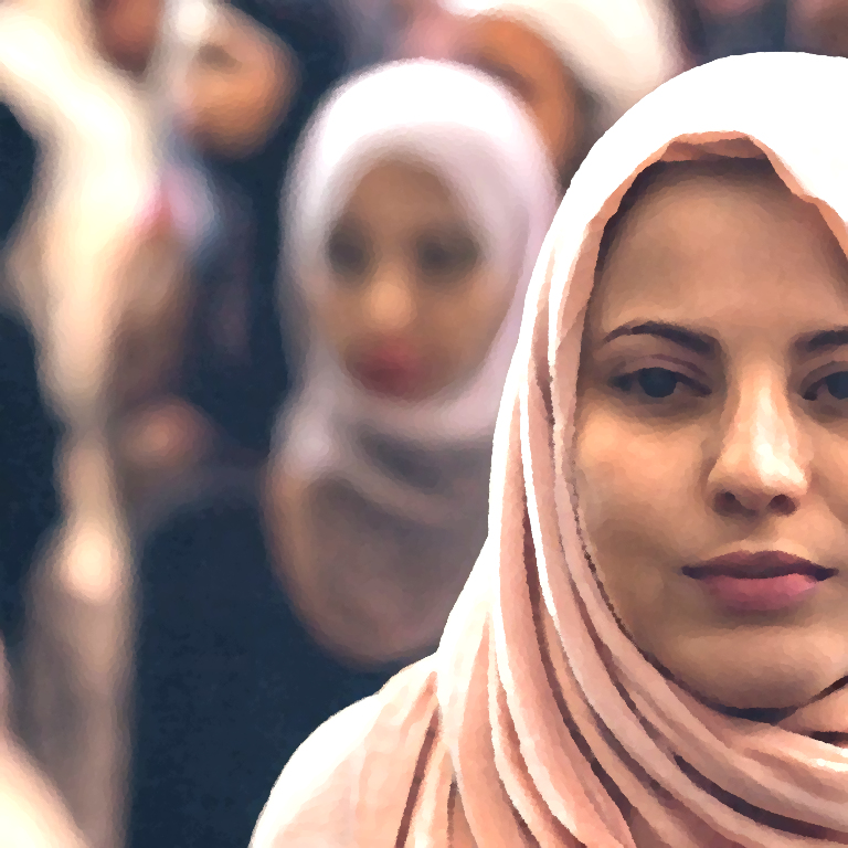 Muslim woman in peaceful contemplation