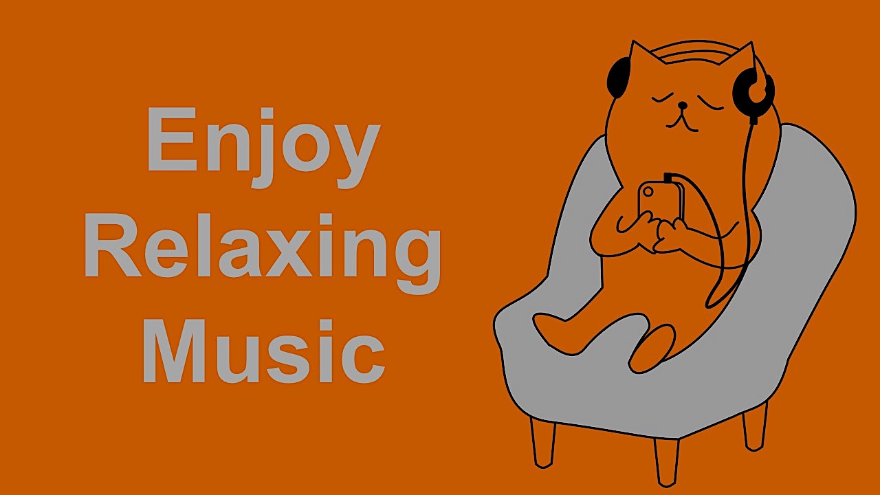 Enjoy Relaxing Music with cat listening to music on phone