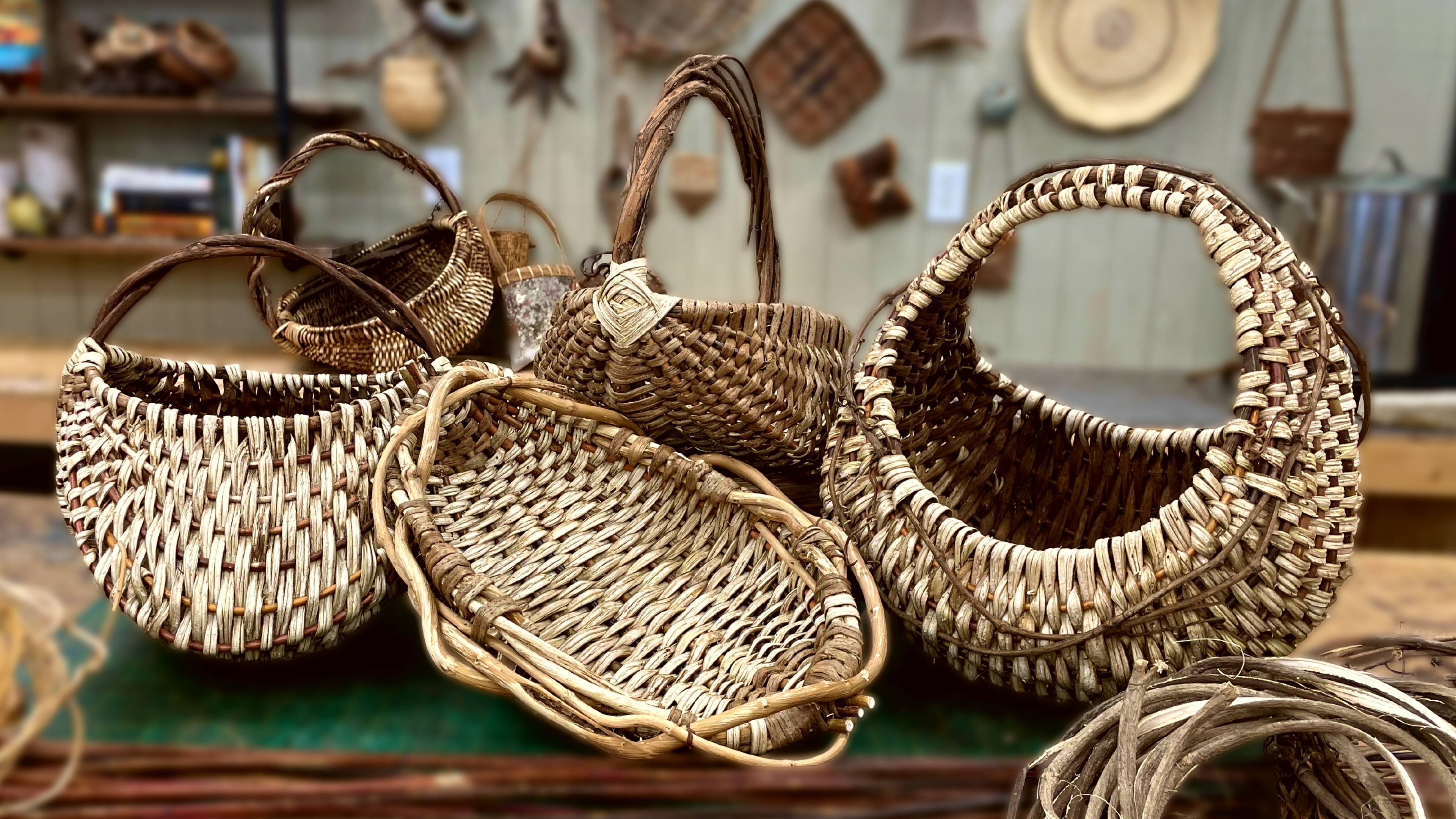 Rib baskets, vine baskets, kudzu baskets, how to make a basket, how to weave a basket