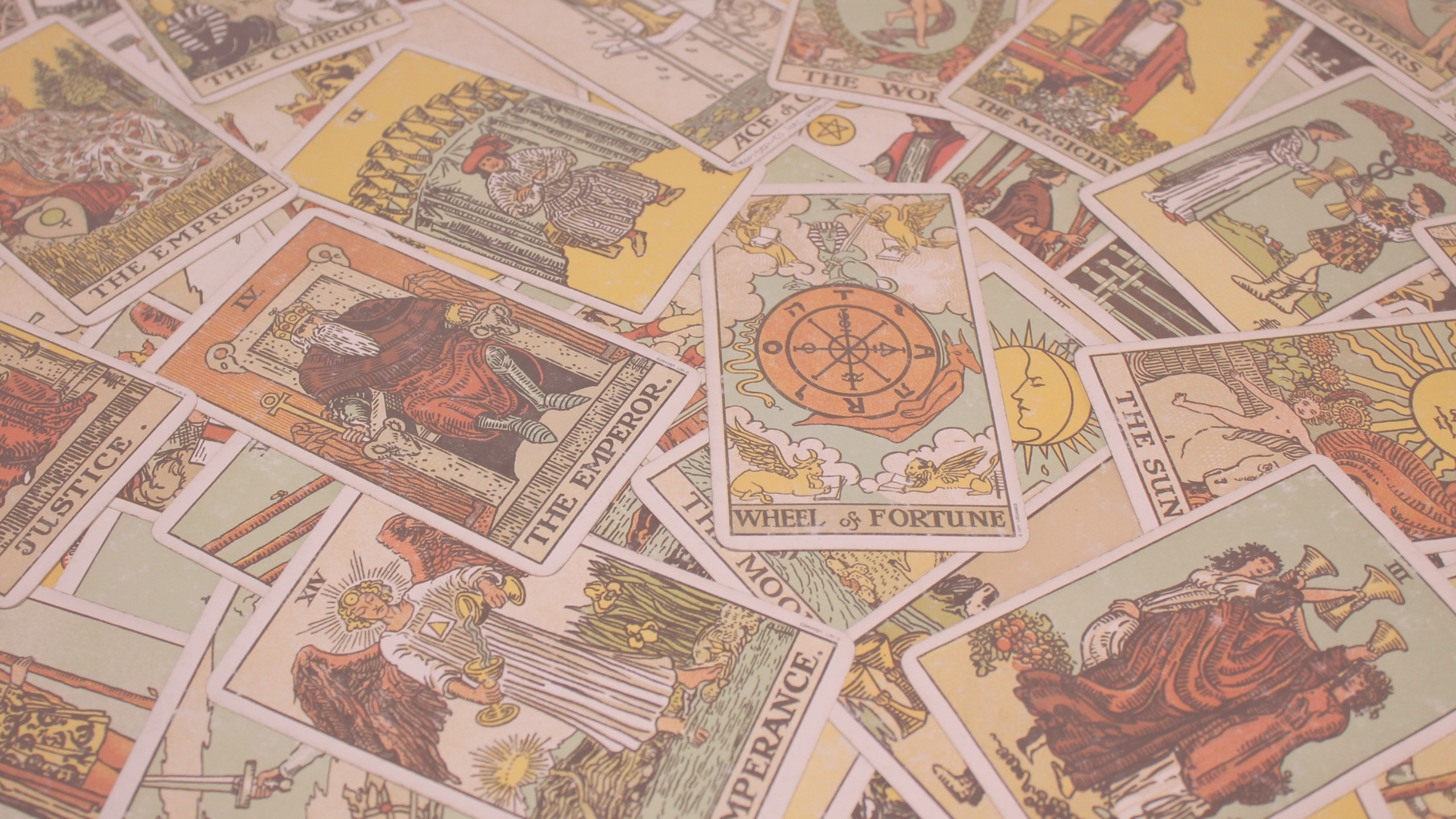 a pile of major arcana tarot cards