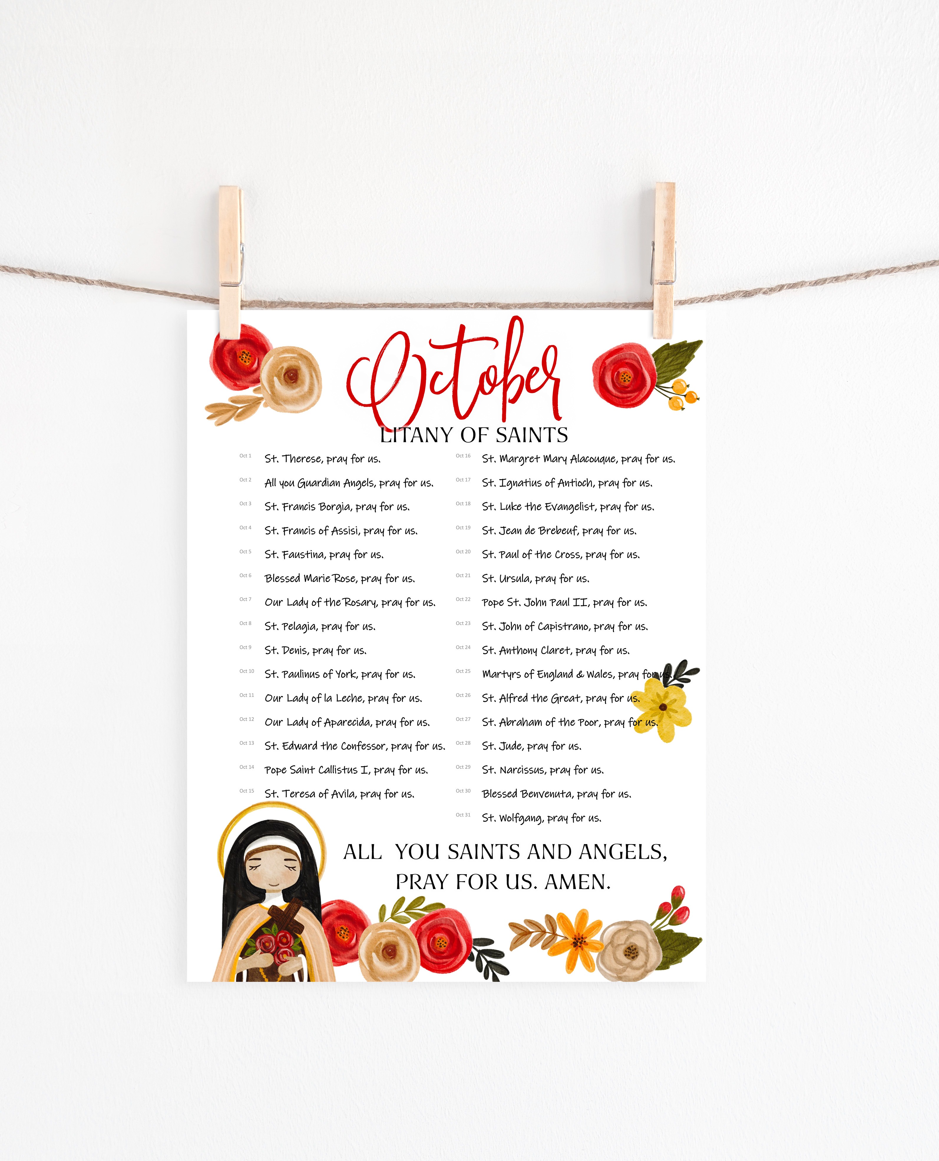 October Home Altar Printables