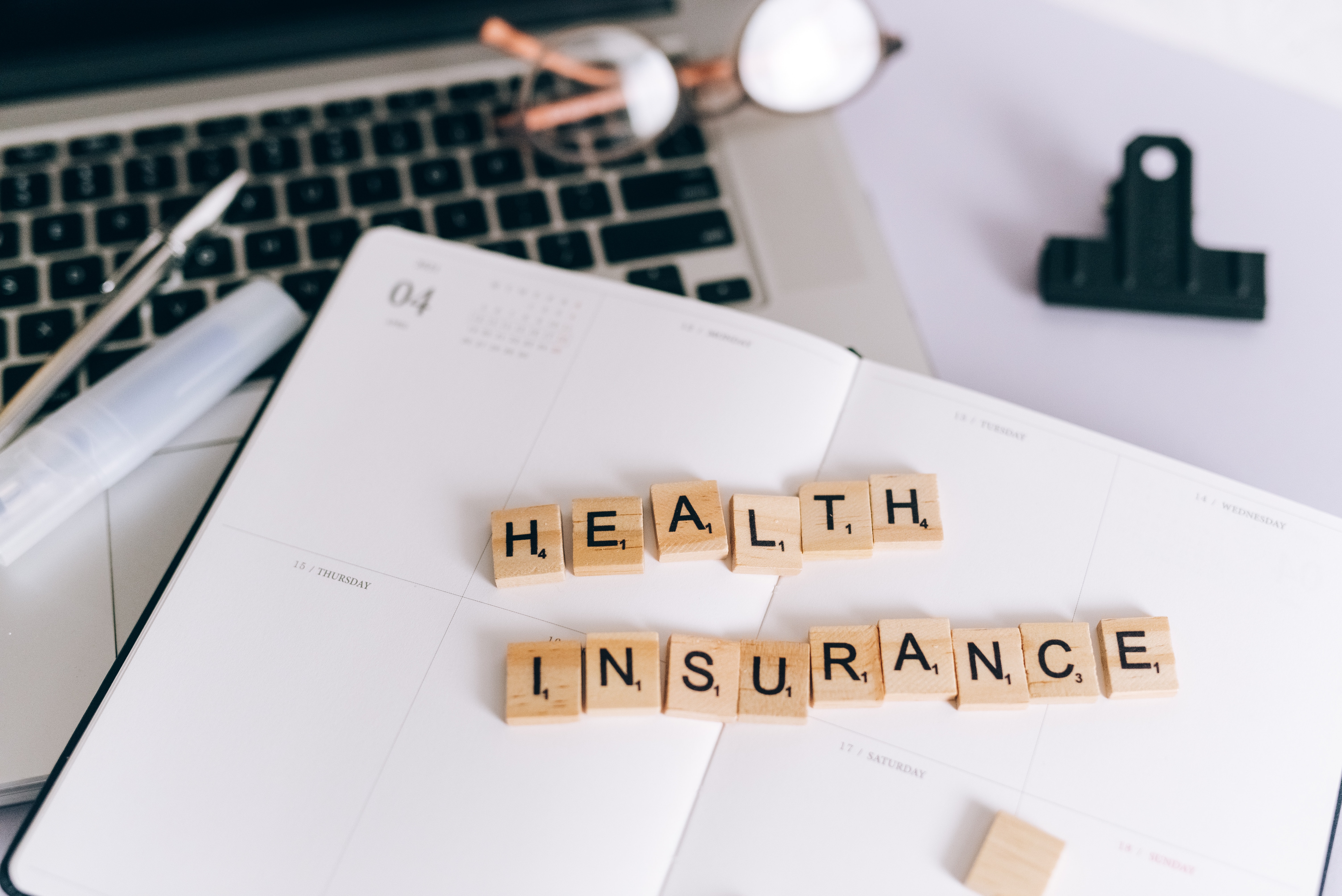 health insurance in scabble blocks