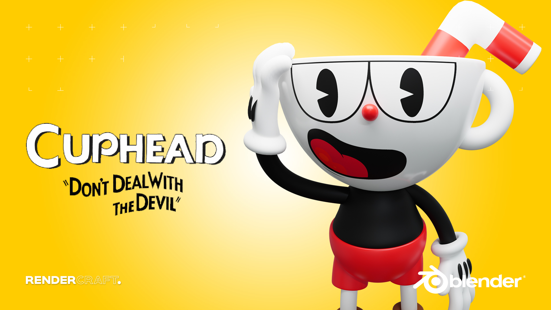 3D Cuphead Character made with Blender Course