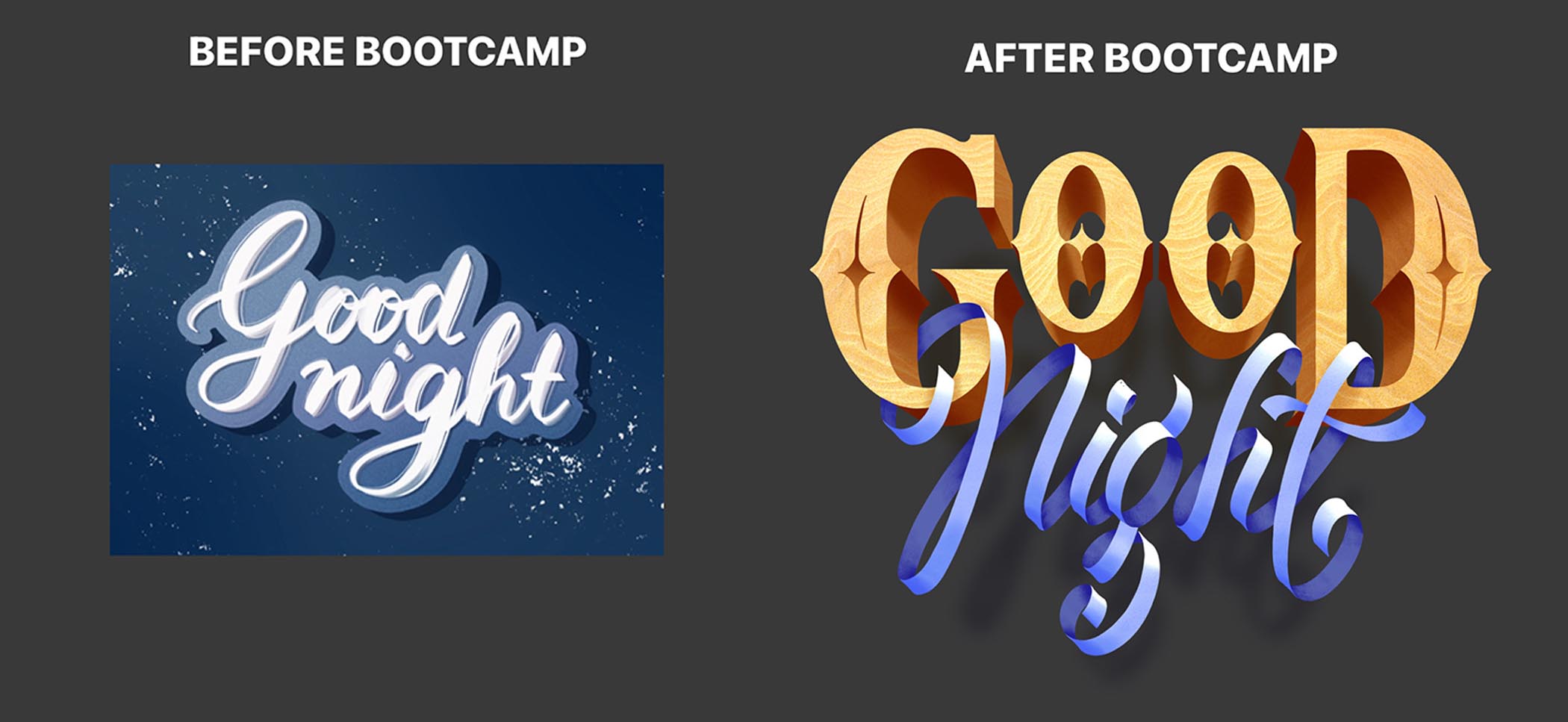 Before and after procreate bootcamp