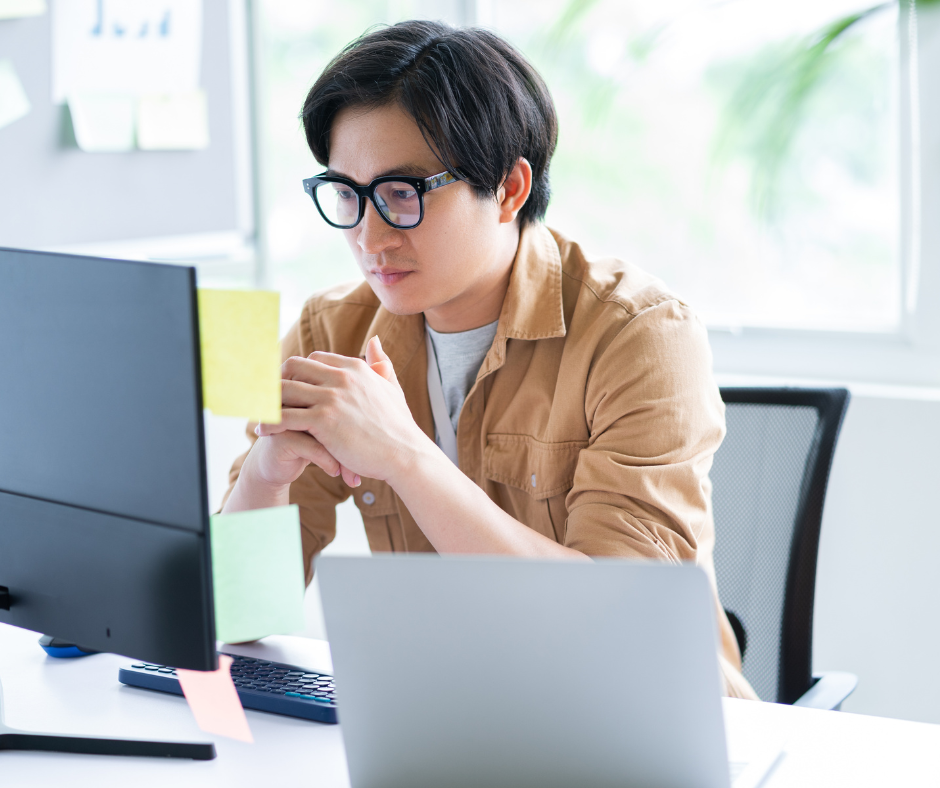 man at computer