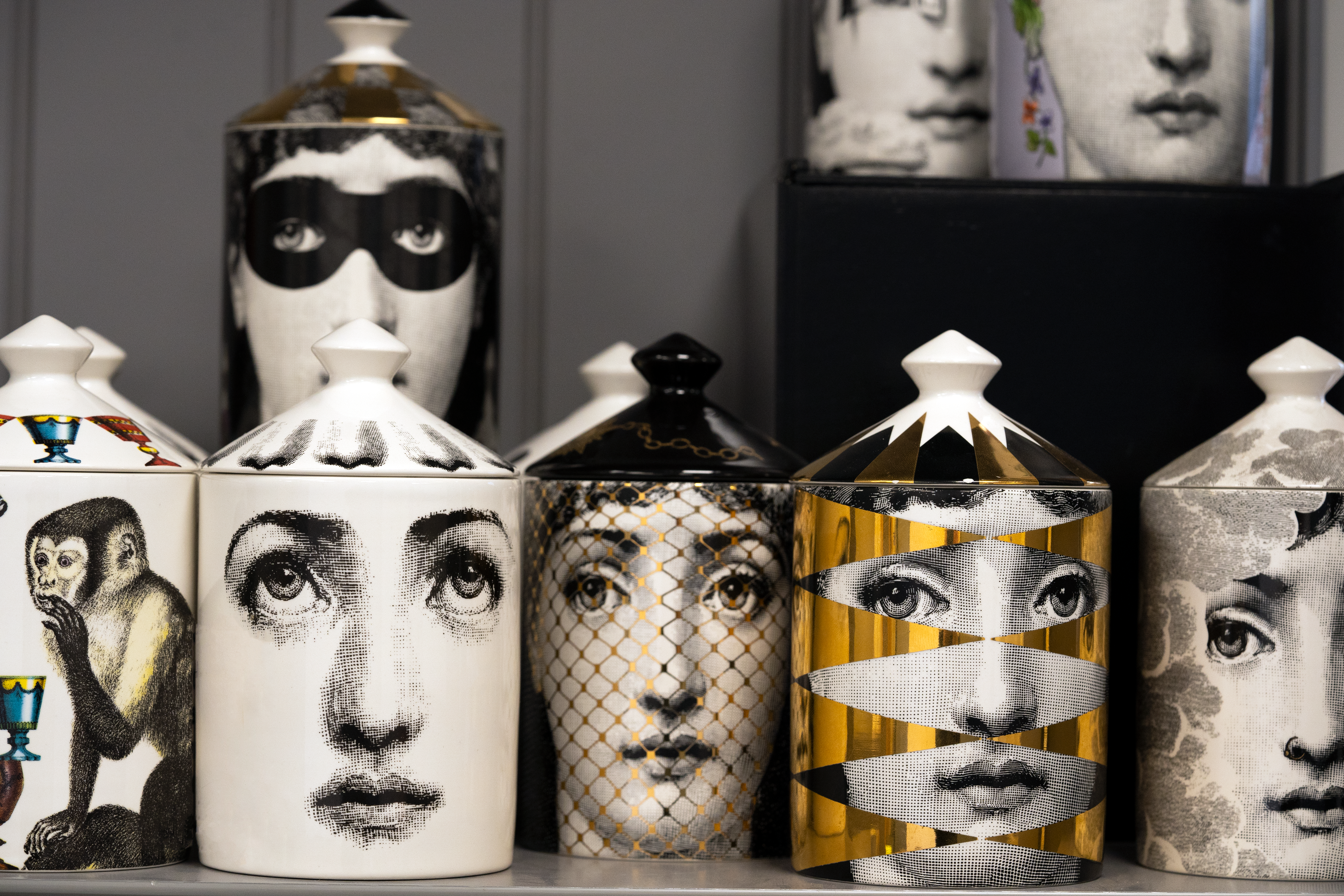 Fornasetti candle jars