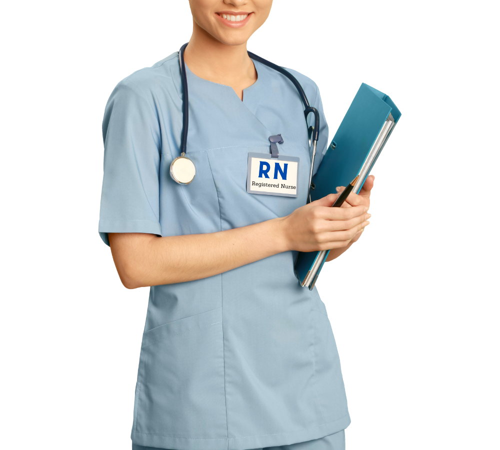 RN holding a binder