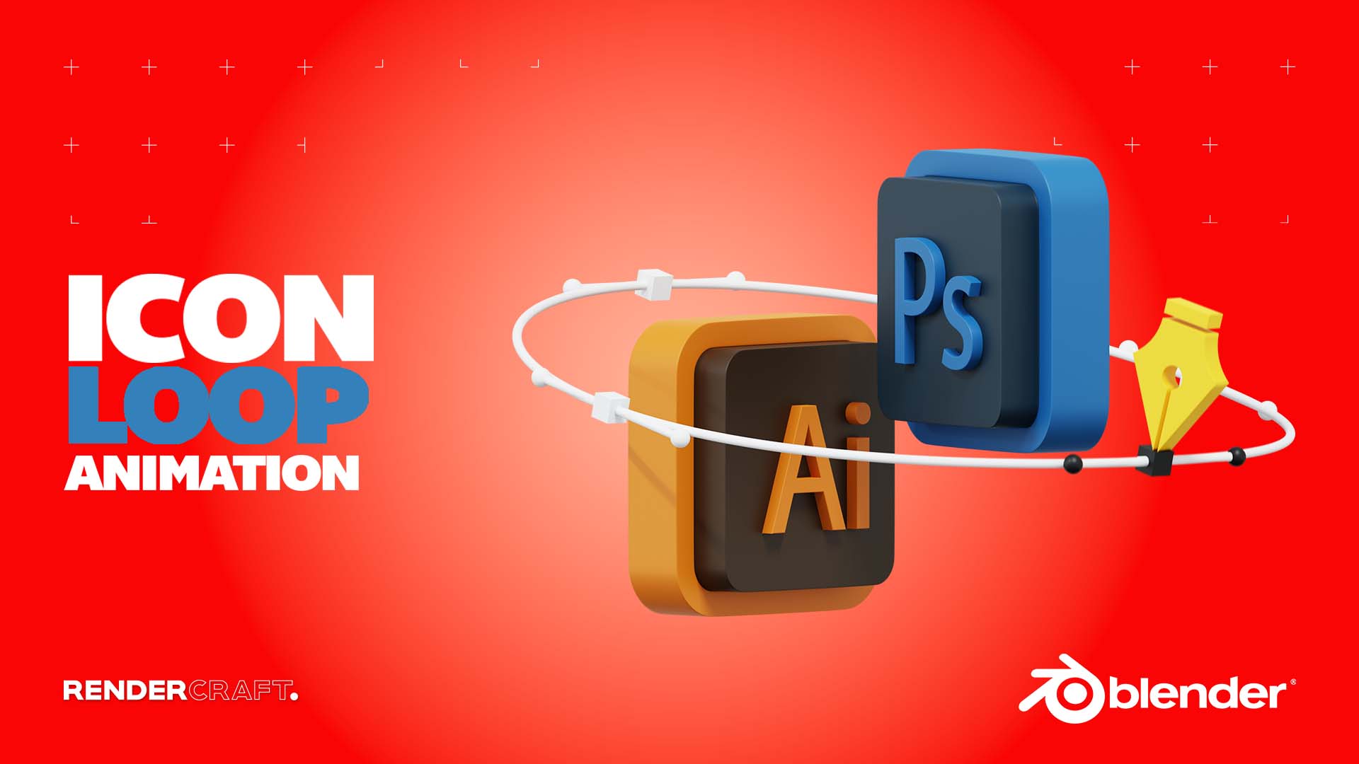 3D Icons Adobe Illustrator Photoshop Loop Course Blender Academy