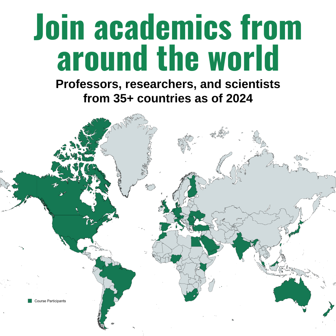 Join academics from around the world. Professors, researchers, and scientists from 35+ countries as of 2024