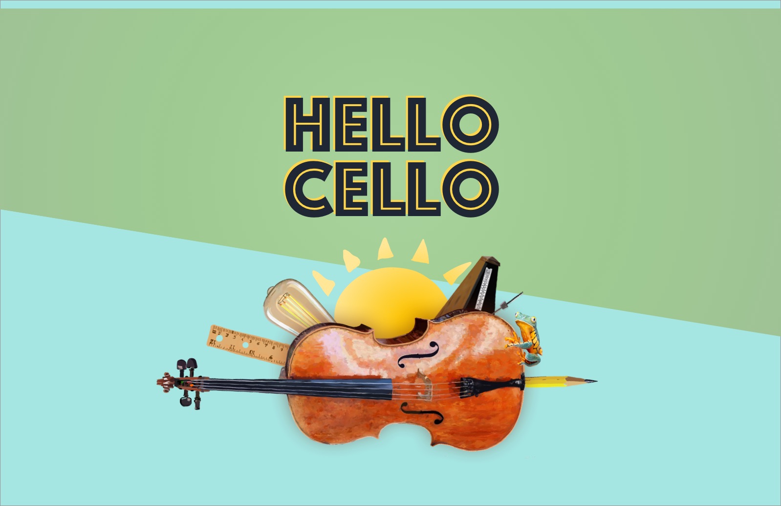 Cello, Sun, Lightbulb, Pencil, Frog, Strings, Fingerboard, Bridge, Ruler