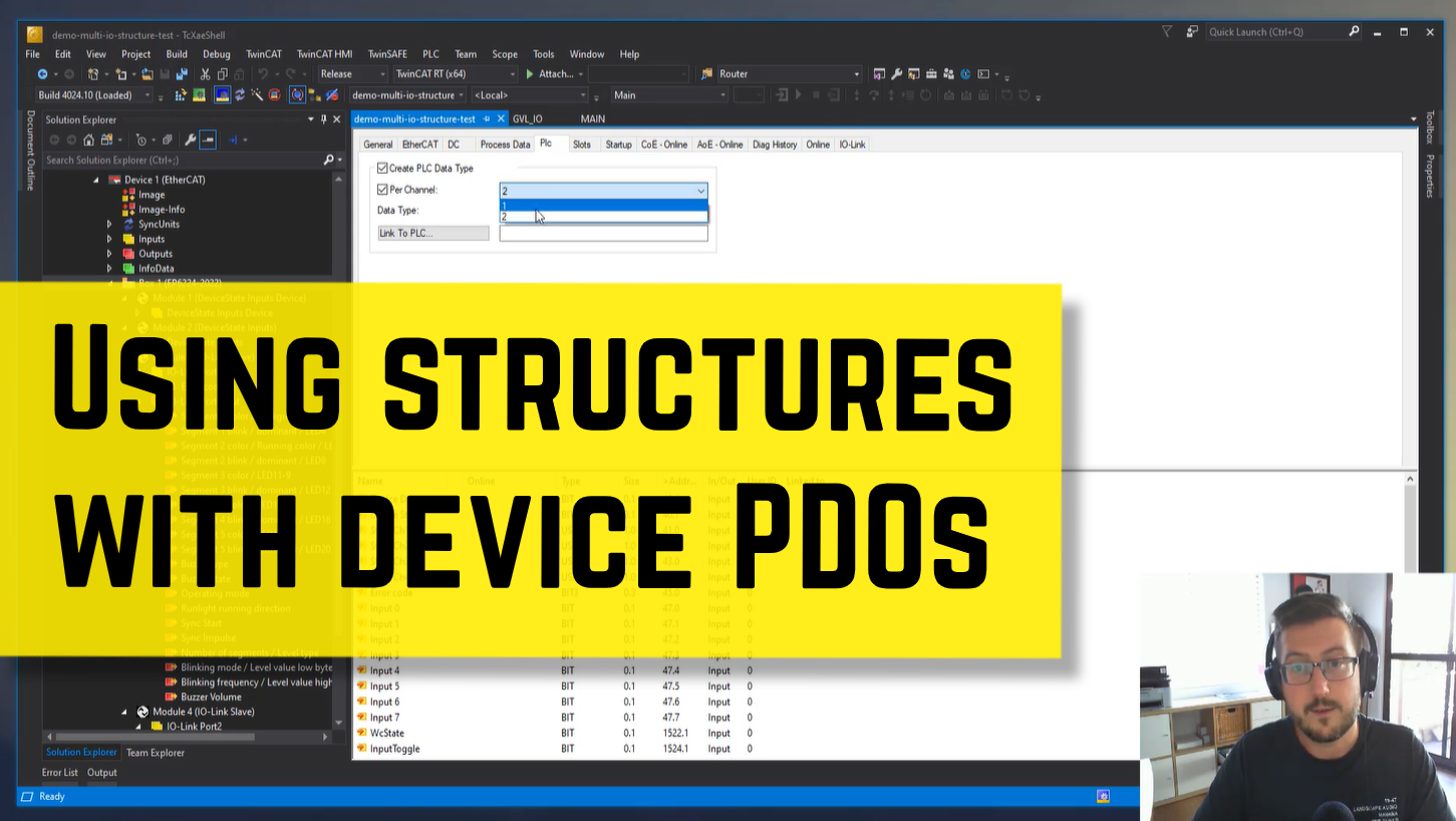 Using structures to map whole device PDOs