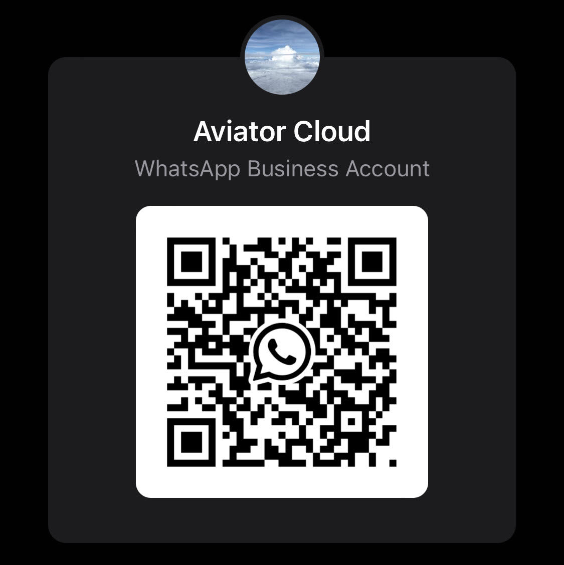 Scan to Whatsapp Aviator Cloud