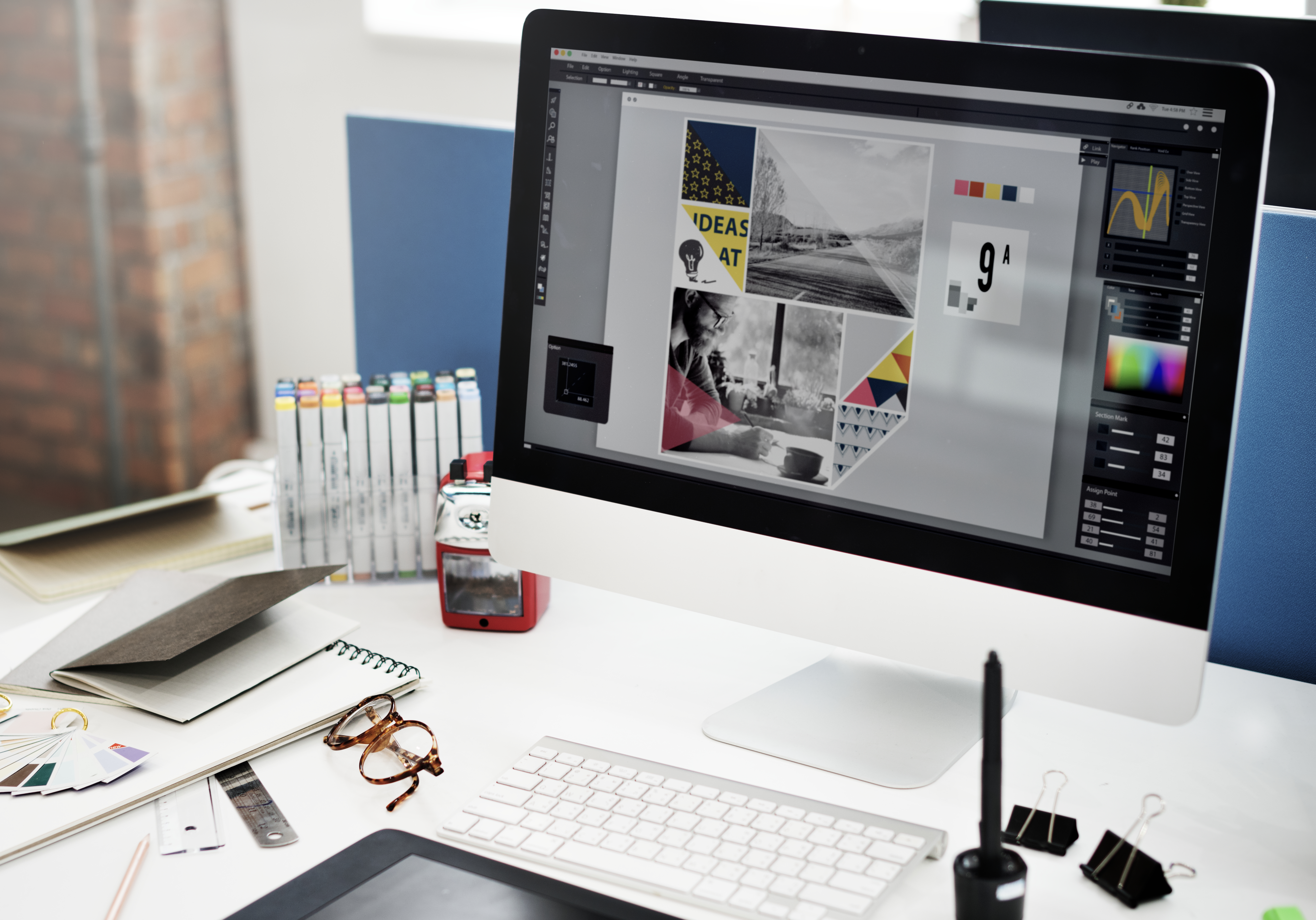 Mac screen showing designs in progress