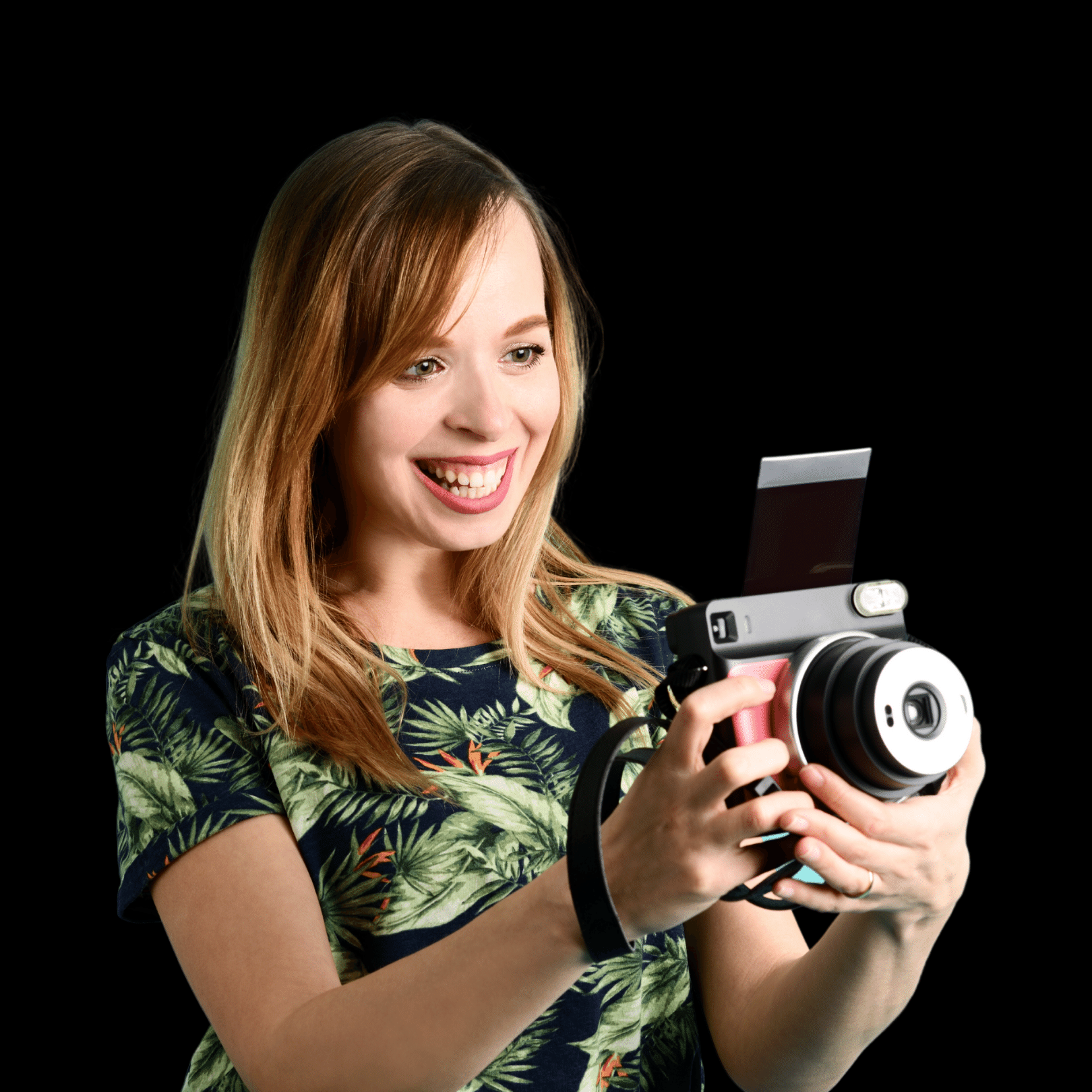 Woman discovering new perspective with camera