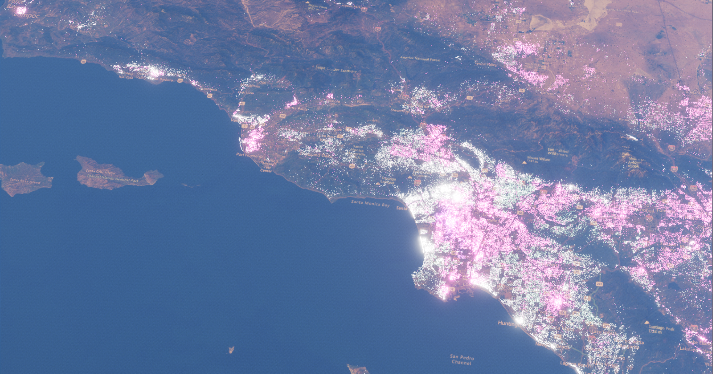 Racial clusters in Los Angeles using the tool constructed in the "Data Visualization in the Metaverse" course