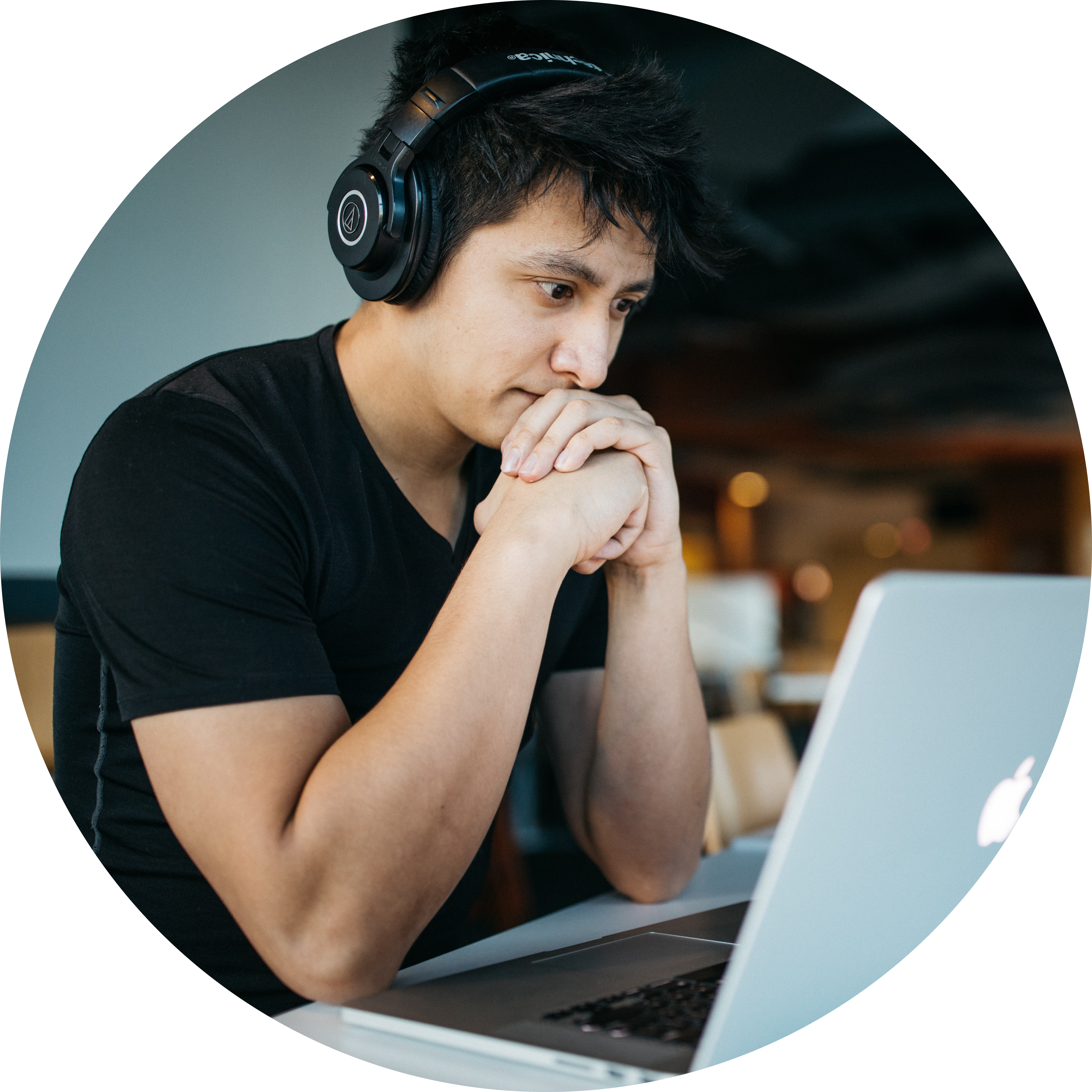 Person staring at a computer