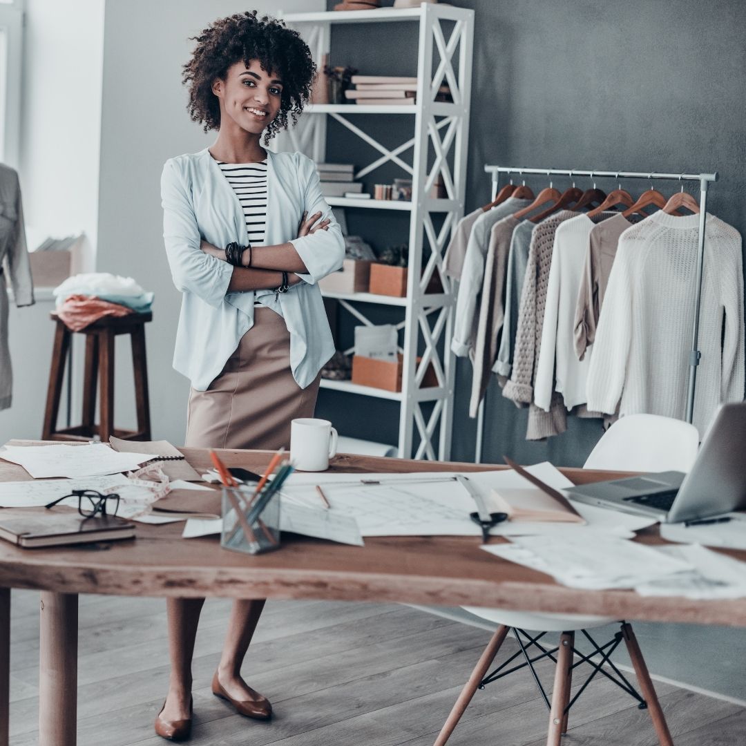 Woman in home office