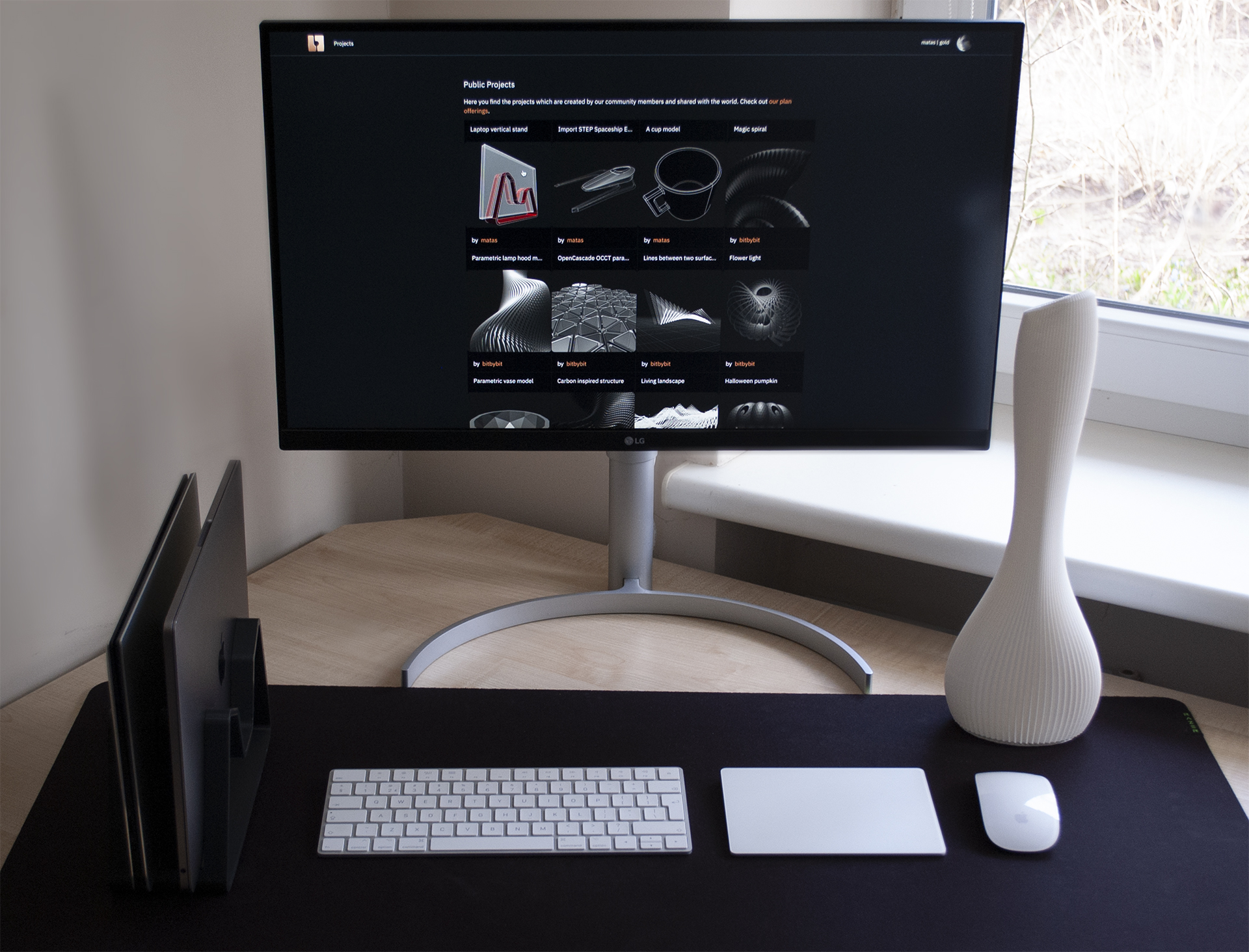 Image showing vertical laptop holder in home office setup