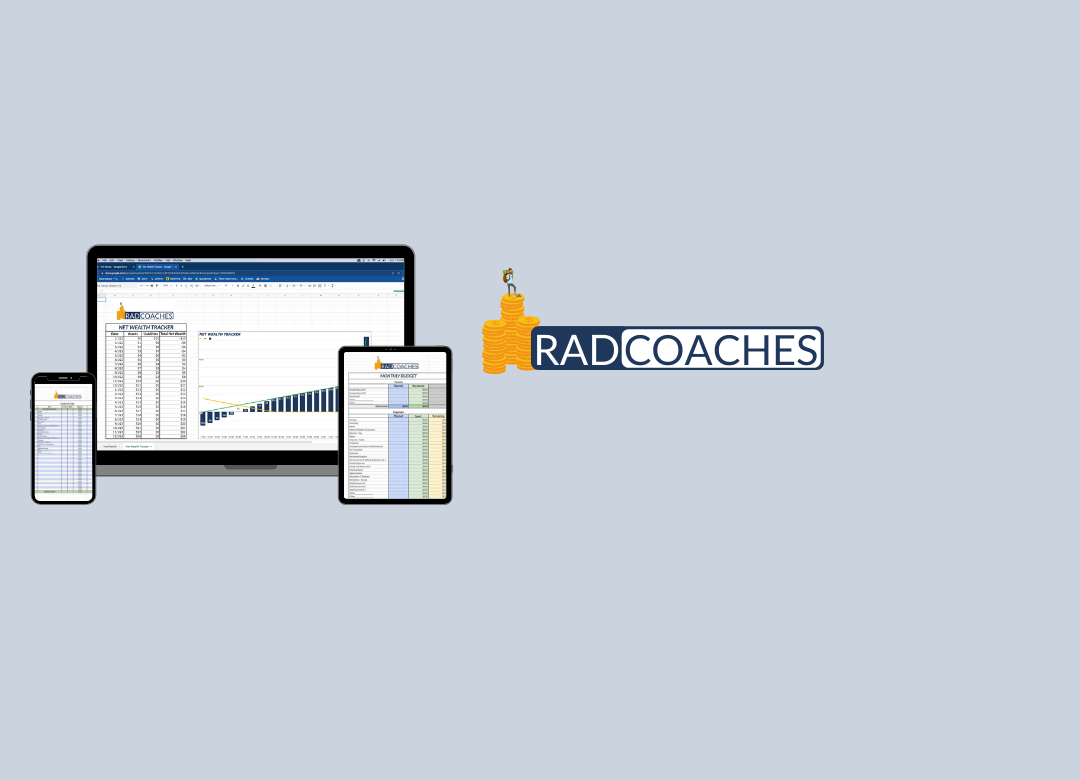 Computer, tablet and cellphone with images of the spreadsheets