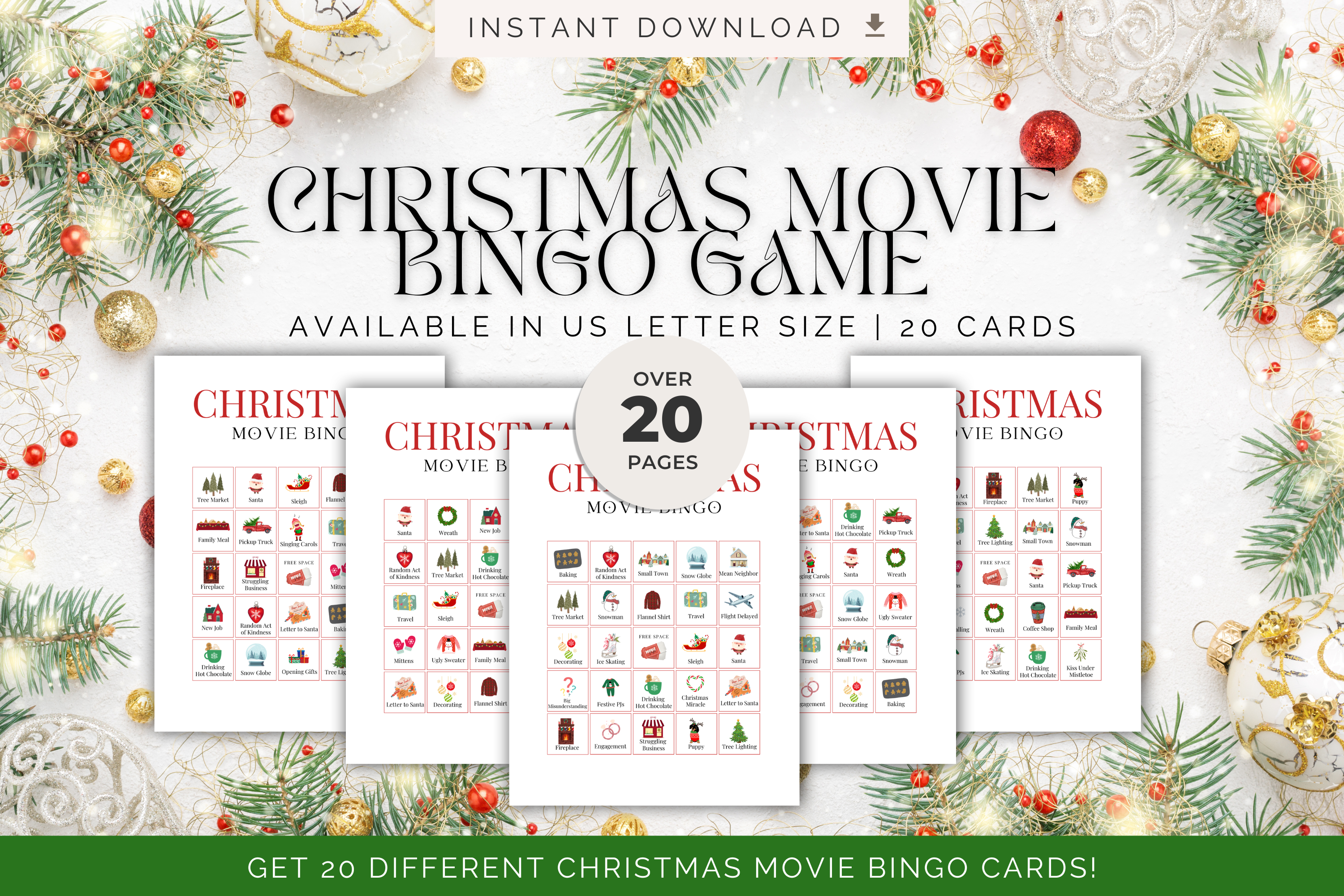 preview of christmas movie bingo cards