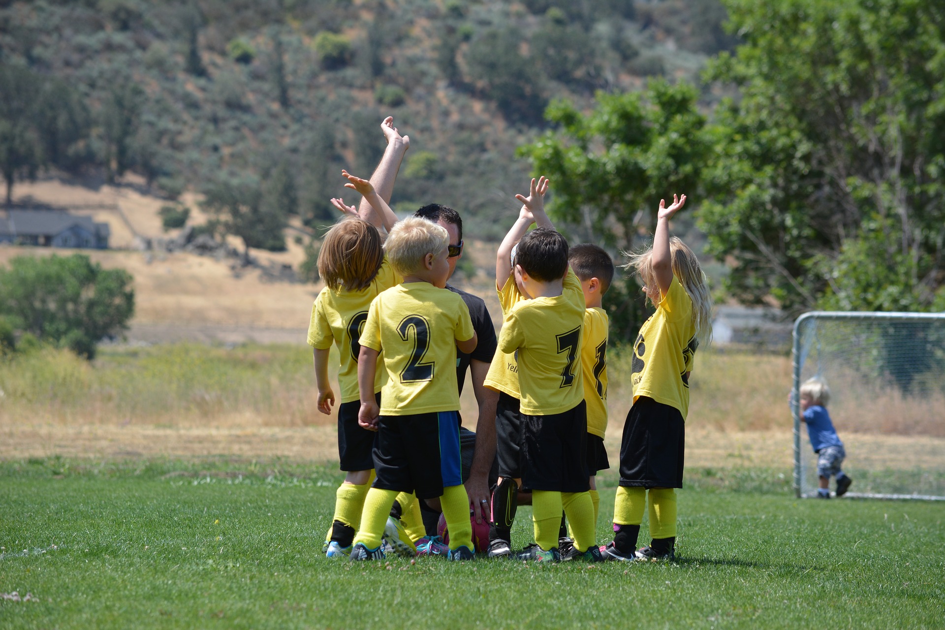 Children playing soccer