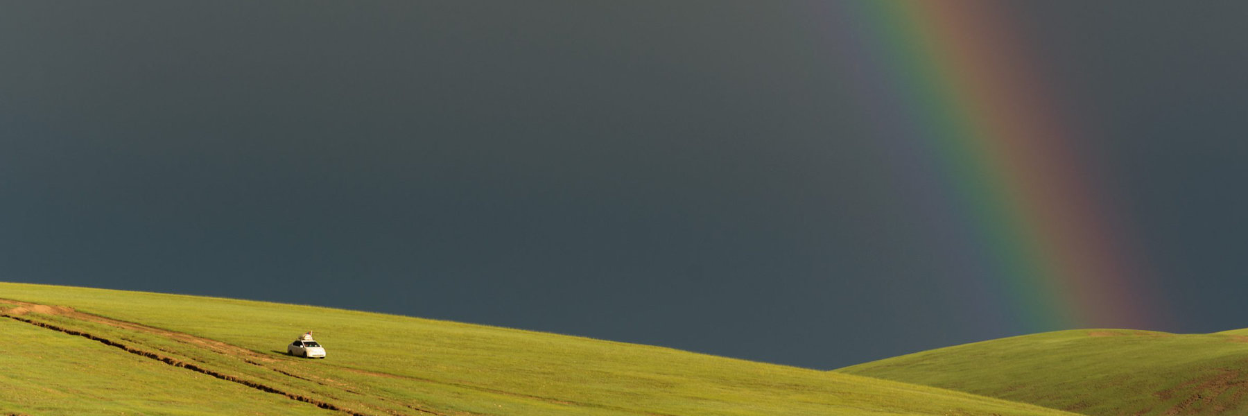 Rainbow in Mongolian desert