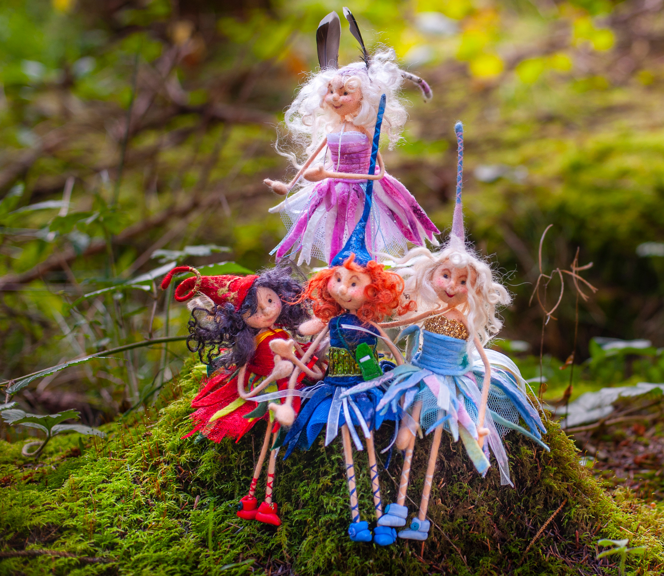 Felting with wool and making fairies