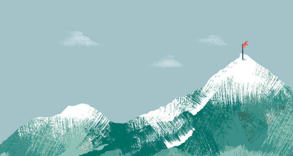 Mountain with flag at the top with "Parent Empowerment Course" text overlay