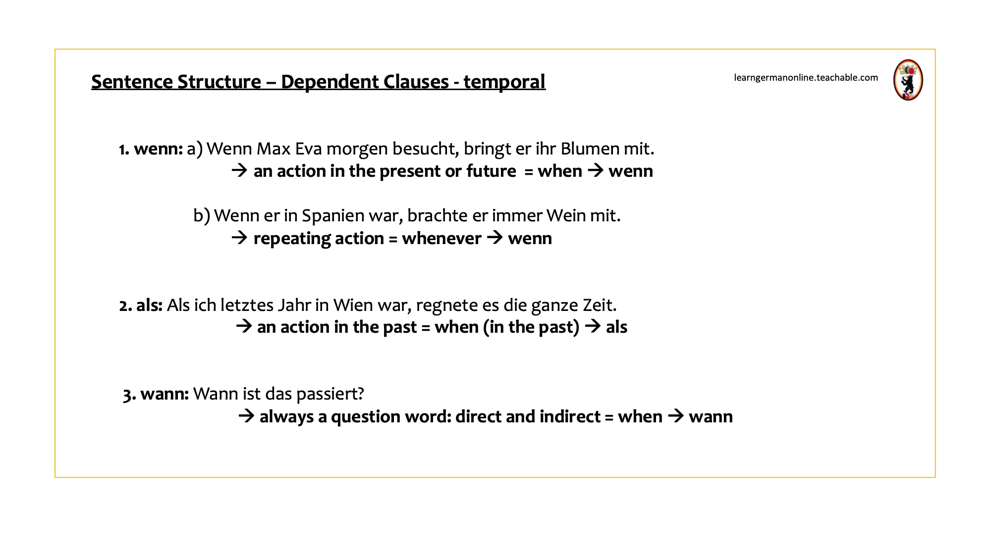 Temporal Clauses