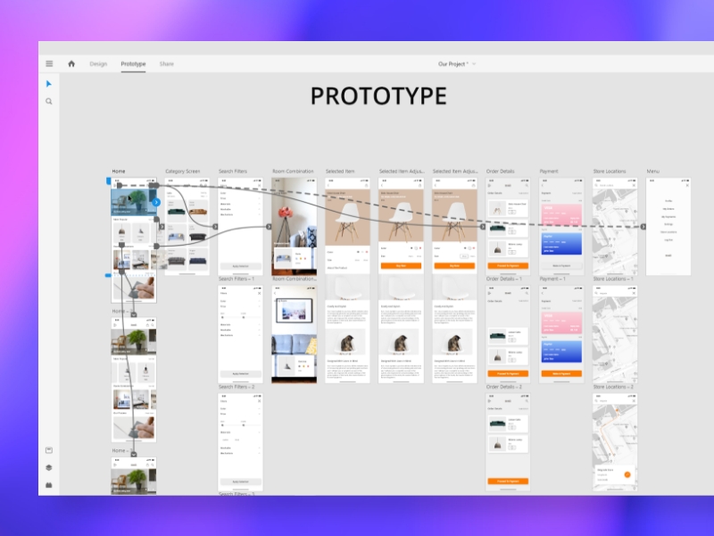 Prototype websites and mobile apps