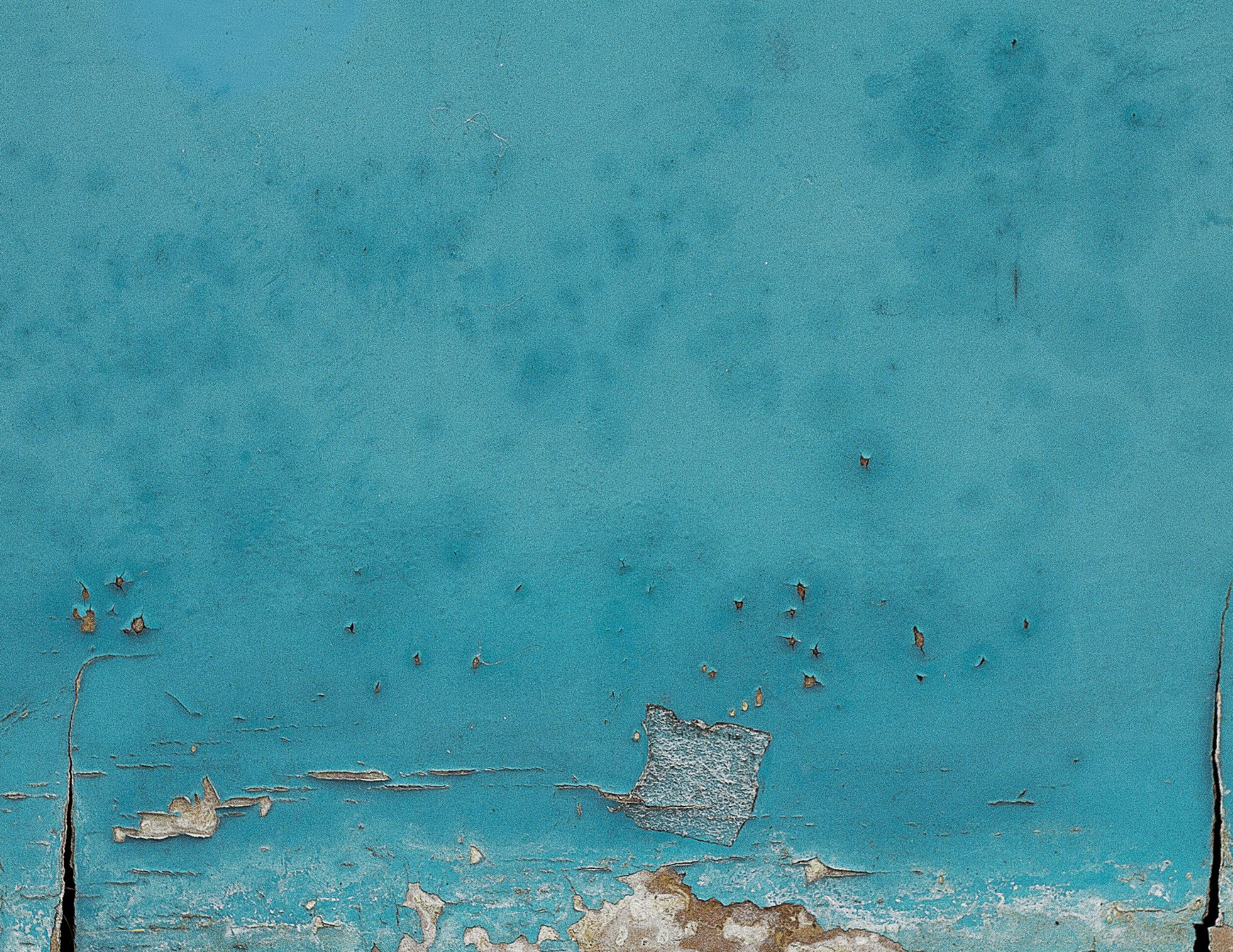 Blue peeling wall