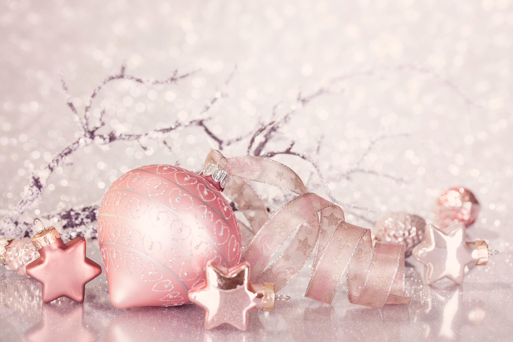 pink Christmas decorations