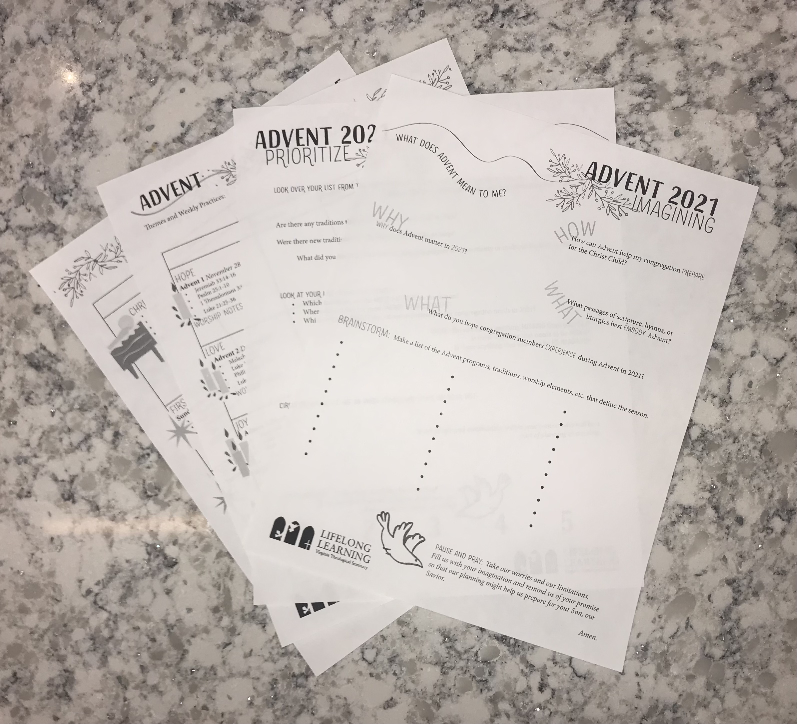 Picture of Planning Packet on white/gray marble counter