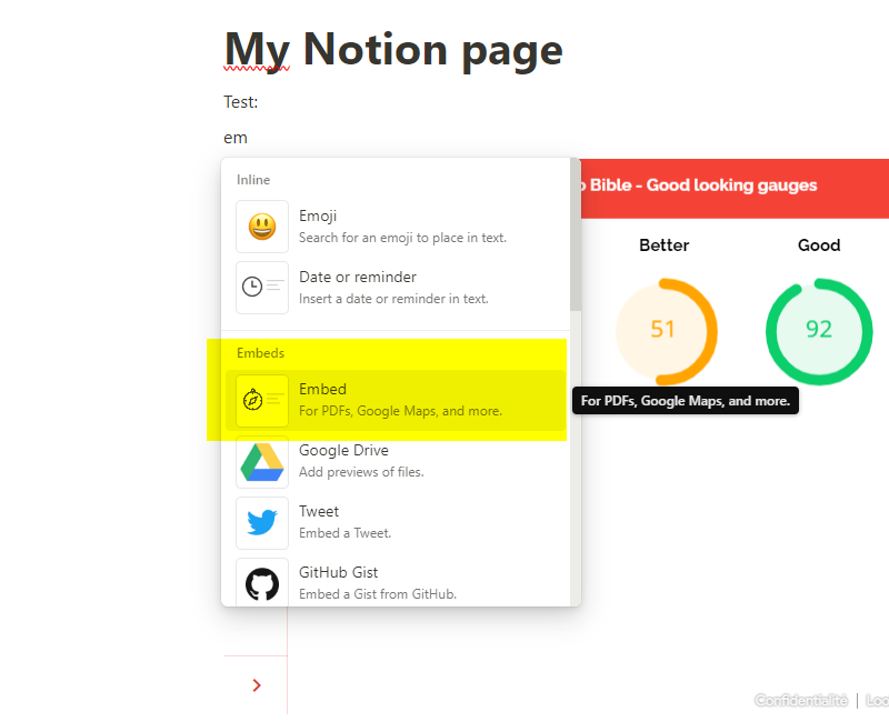looker studio embed a report on my notion page