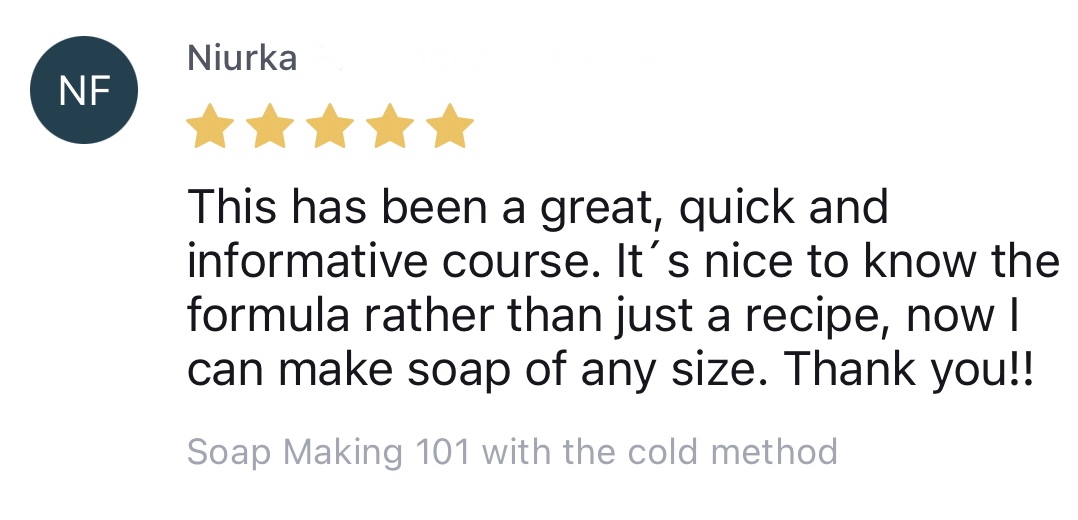 review course soap making 101