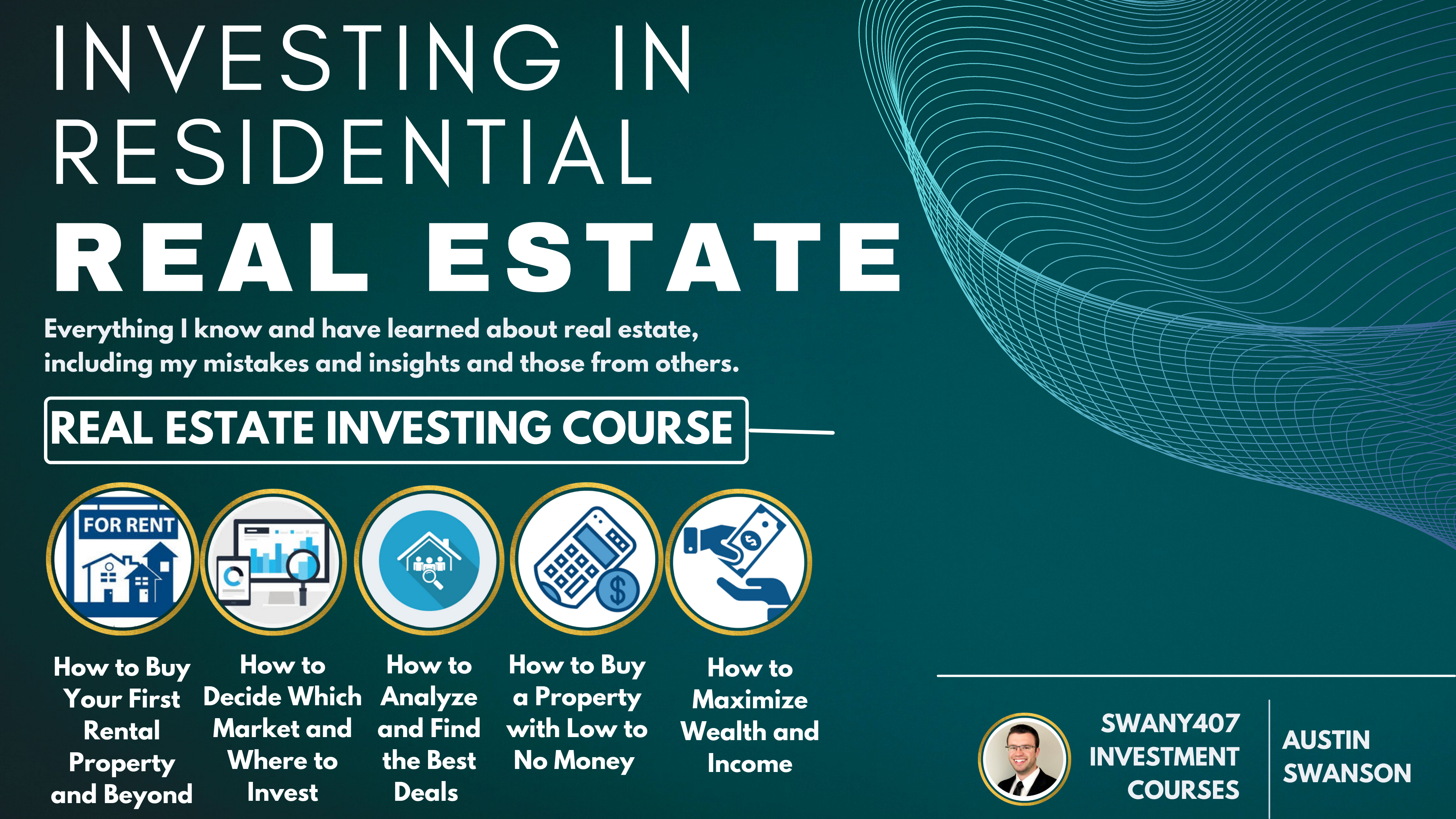 Real Estate Investing, How to Invest, Swany407 Investment Courses, Benefits of Investing in Real Estate, Investing in Commercial Real Estate, Investing in Residential Real Estate,  Financial Benefits of Owning Residential Real Estate, Leverage, Price Appreciation, Mortgage Paydown, Inflation Hedge, Cash flow, passive through property management, tax benefits, interest payments tax deductible, depreciation, 1031 exchanges, - Leverage: Banks will loan 75-80% (all the way to 96.5-100%) of the purchase price, at currently low interest rates for very long periods of time (ex: 30 years). Makes it more accessible to invest from requiring less money, which also leads to higher returns and the ability to scale faster and easier.  - Price Appreciation: Over time, the value of real estate can appreciate from increase in demand, decrease in supply, general inflation, forced appreciation from rehabs or increasing net operating income with commercial real estate, etc.  - Mortgage Paydown: Rental income is used to pay down the mortgage, leading to the owner having increasing levels of equity / ownership of the property. Once the mortgage is paid off, the value of property is owned in full by the owner.  - Inflation Hedge: Have the ability to increase rent over time, offsetting any increases in other expenses, leading to maintaining or increasing the purchasing power of the cash flow.  - Cash Flow (Passive): Cash flow is the rental income left over after paying debt, insurance, taxes, repairs, capital expenditures, vacancy, etc. This remaining amount can be used to scale further and increase future cash flow more, or it can be used as another source of income. Cash flow can be more passive, such as with property management.  - Tax Benefits: Interest payments on mortgages are tax deductible. Depreciation can be used to offset income generated by the renal properties. Other benefits to defer taxes, like 1031 exchanges. Ability to refinance tax free.