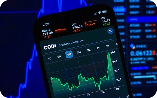 Line chart showing cryptocurrency price trends over time