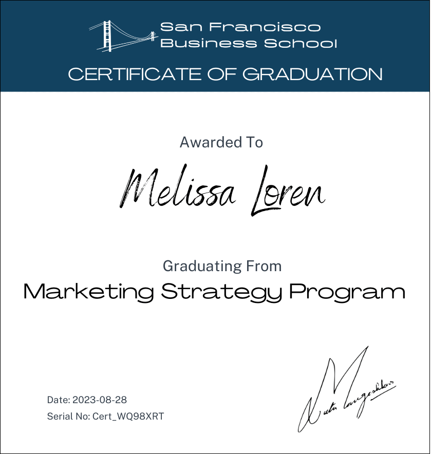 Marketing Strategy Training Program Certificate