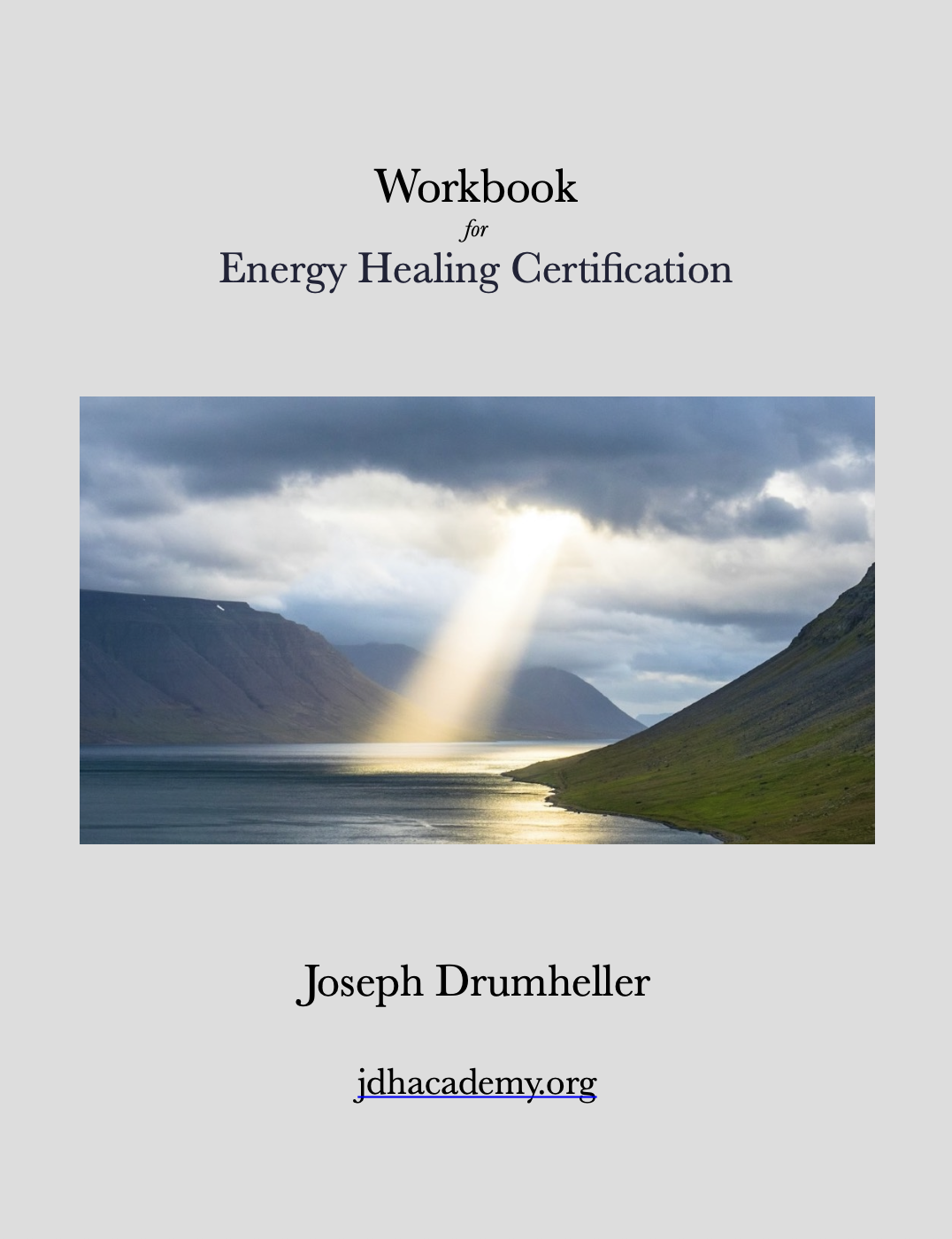 workbook cover energy healing certification course