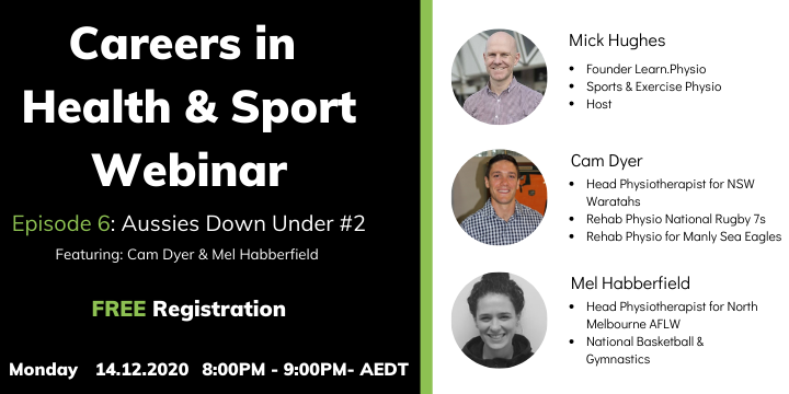 Webinar with physio expert Mick Hughes, Cam Dyer, and Mel Hobberfield.