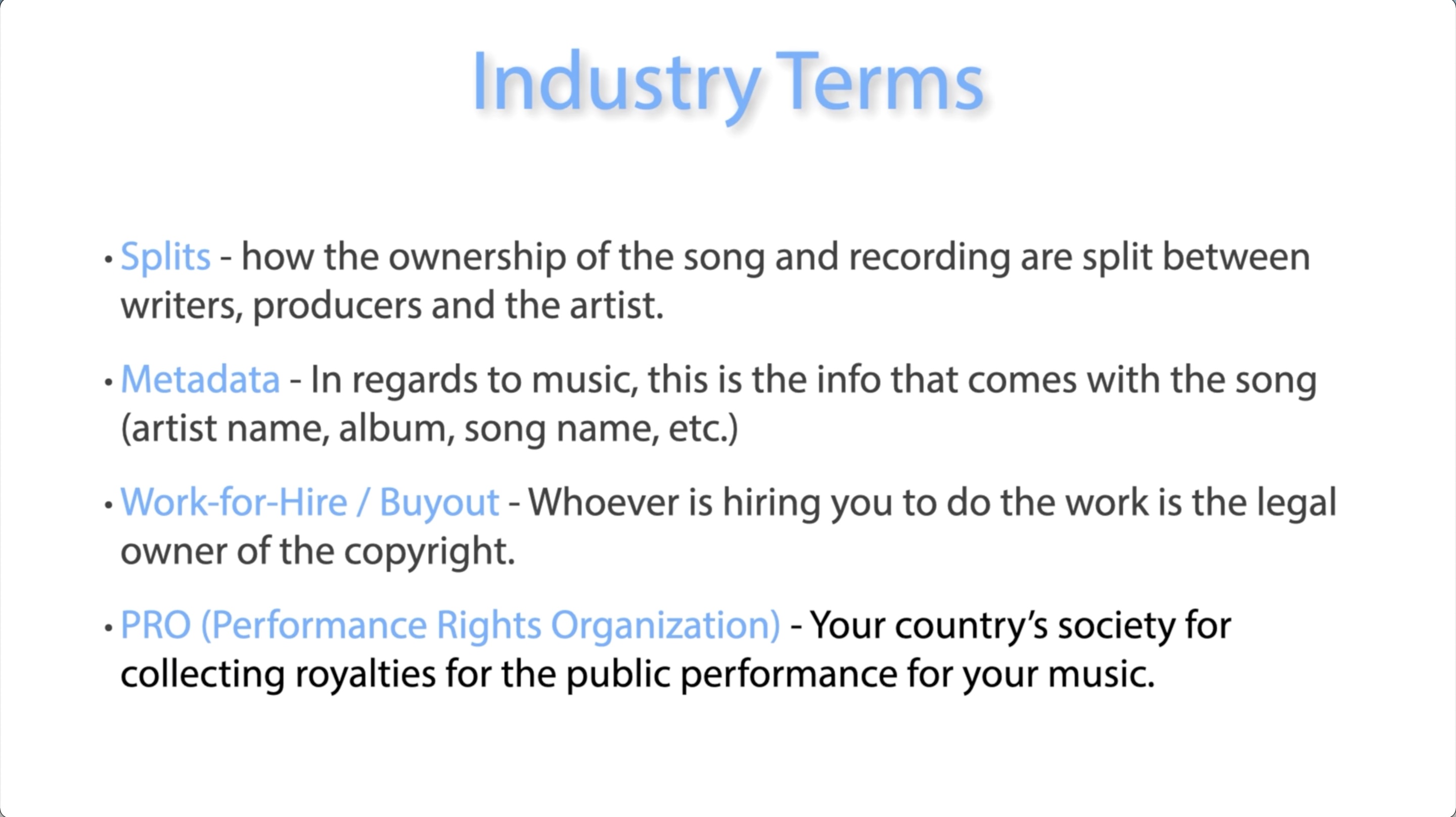 music licensing terms