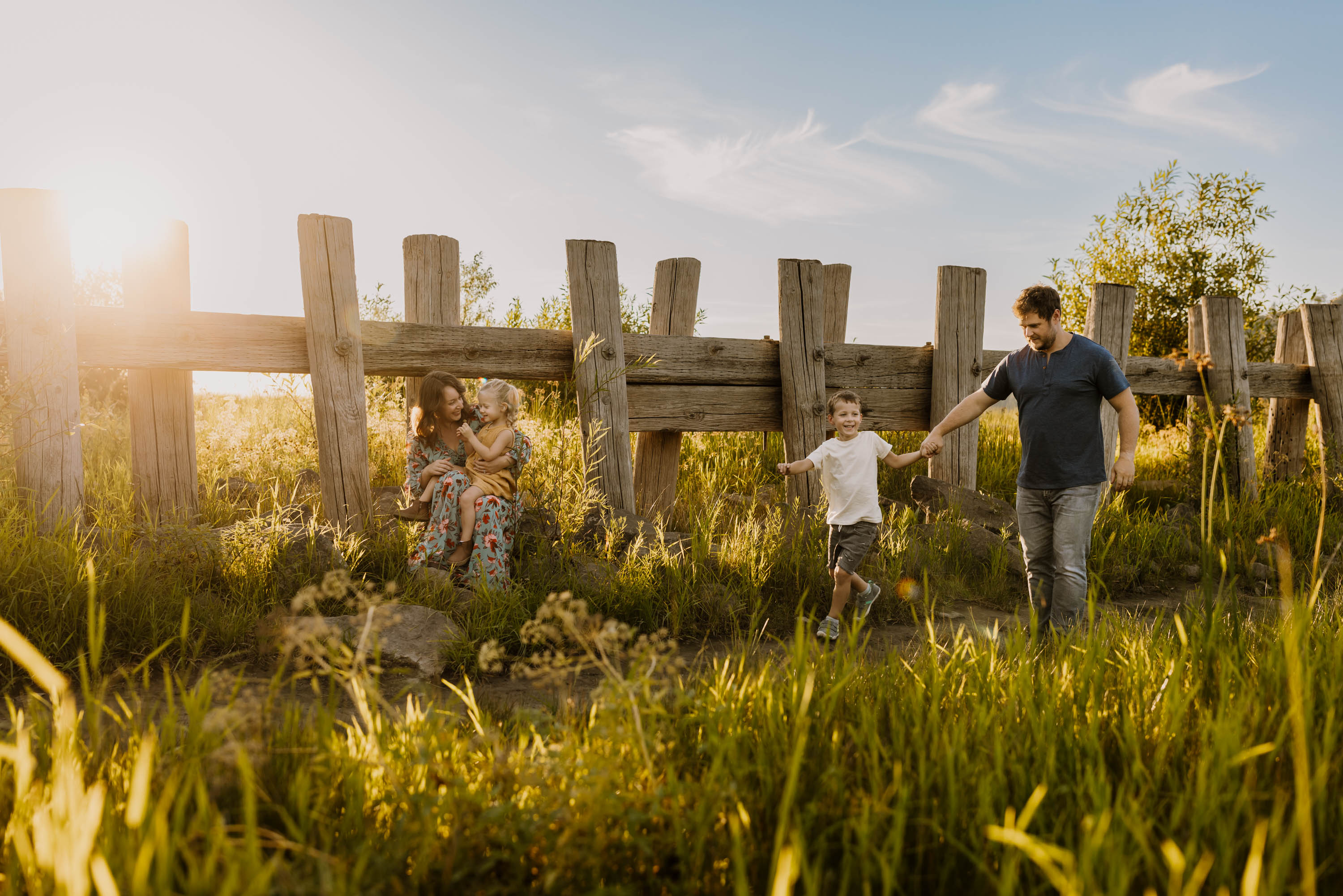 family having fun and playing together