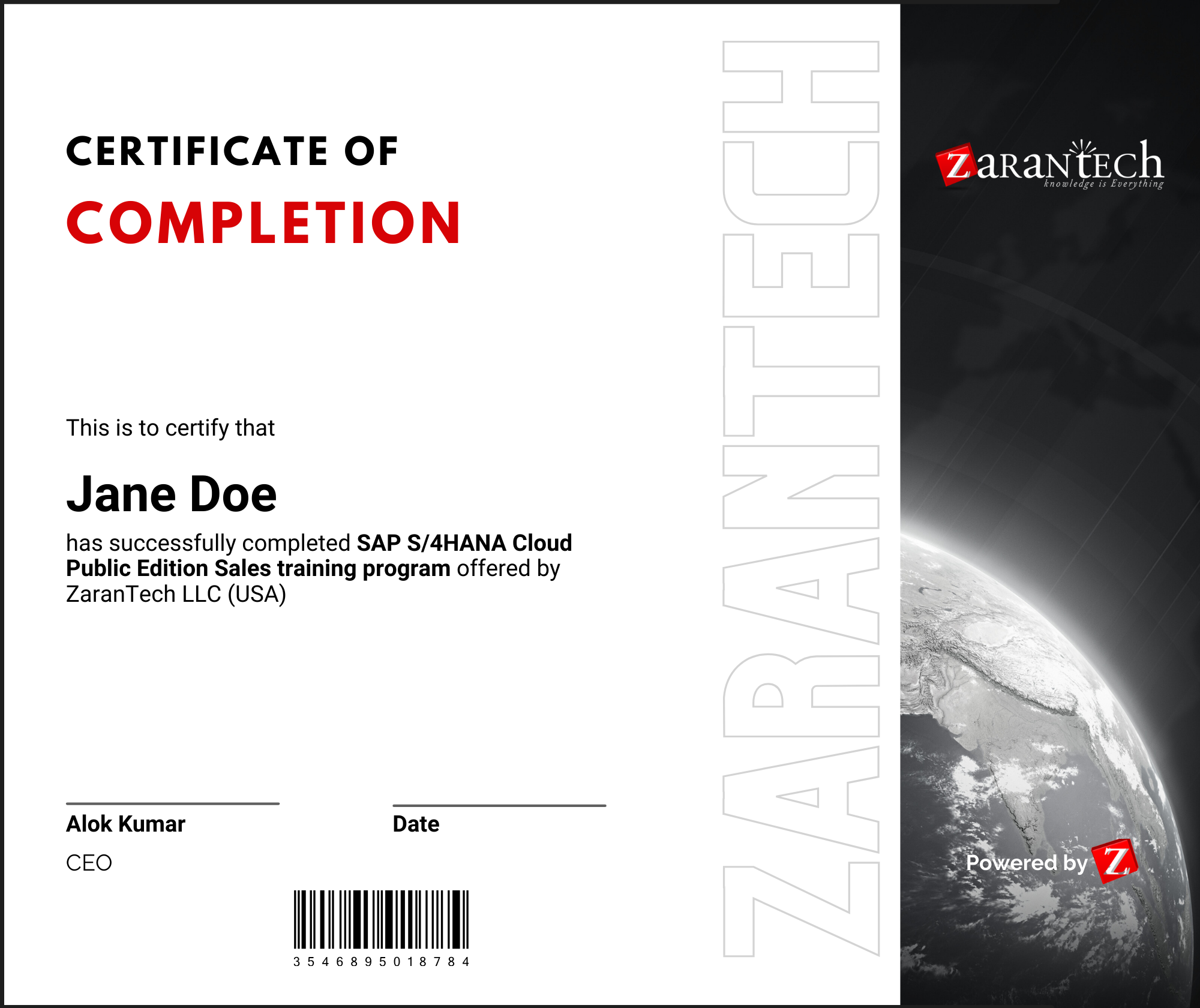 SAP S/4HANA Cloud Public Edition Sales - Certificate of Completion