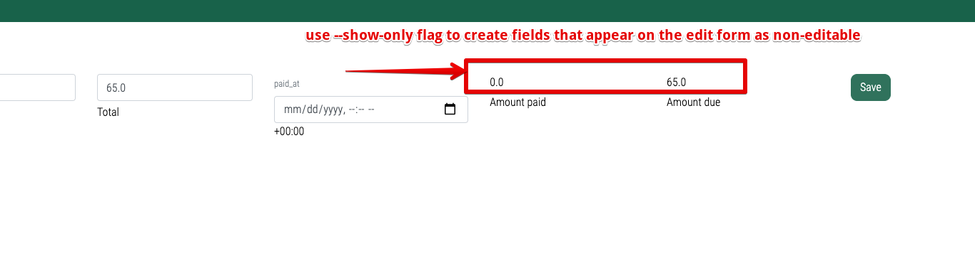 set certain fields to be visible only