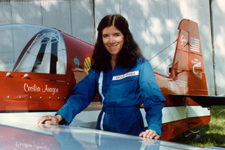 Cecilia Aragon with airplane